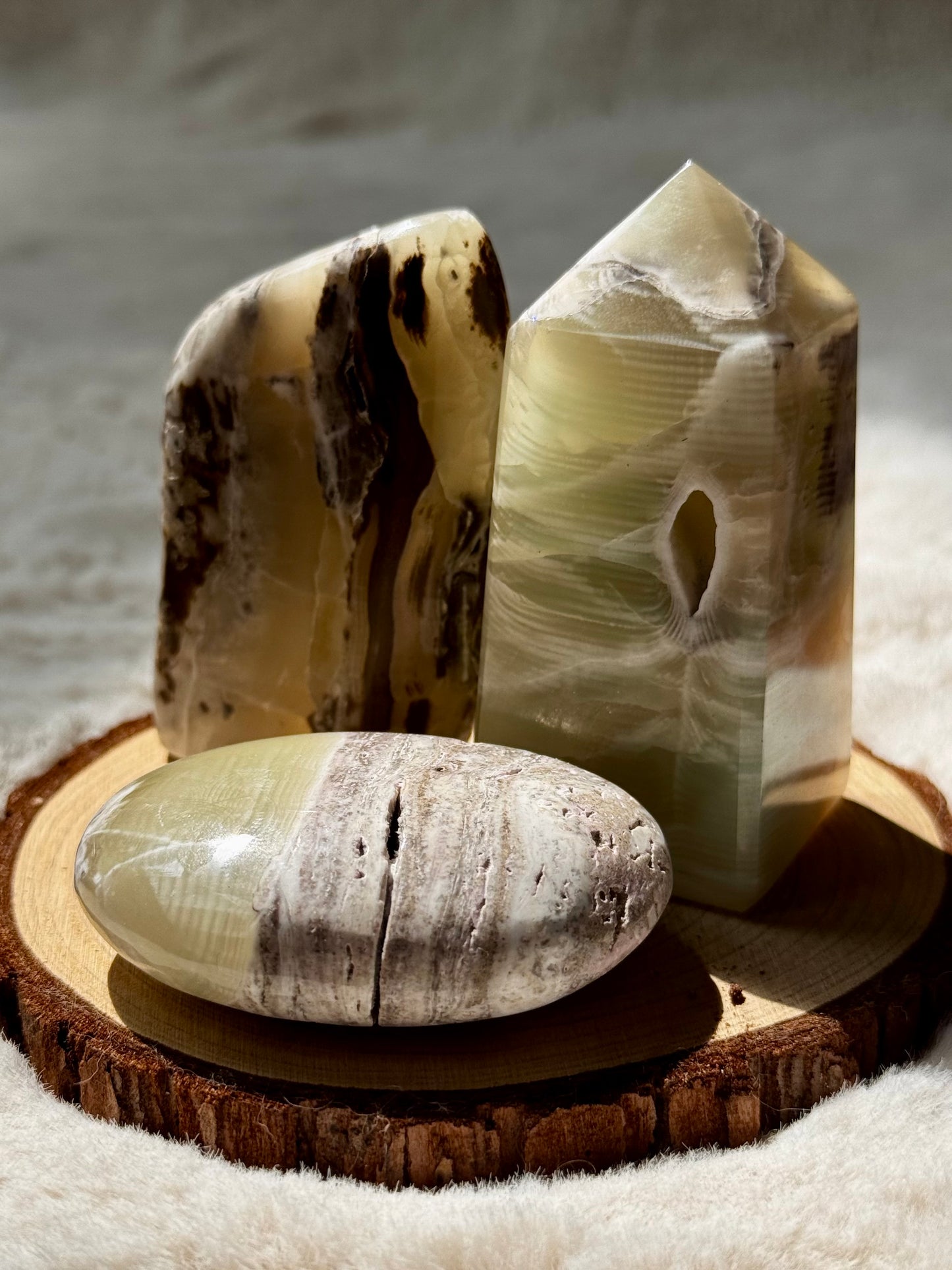 Emerald Calcite set | Tower, Freeform and Palmstone