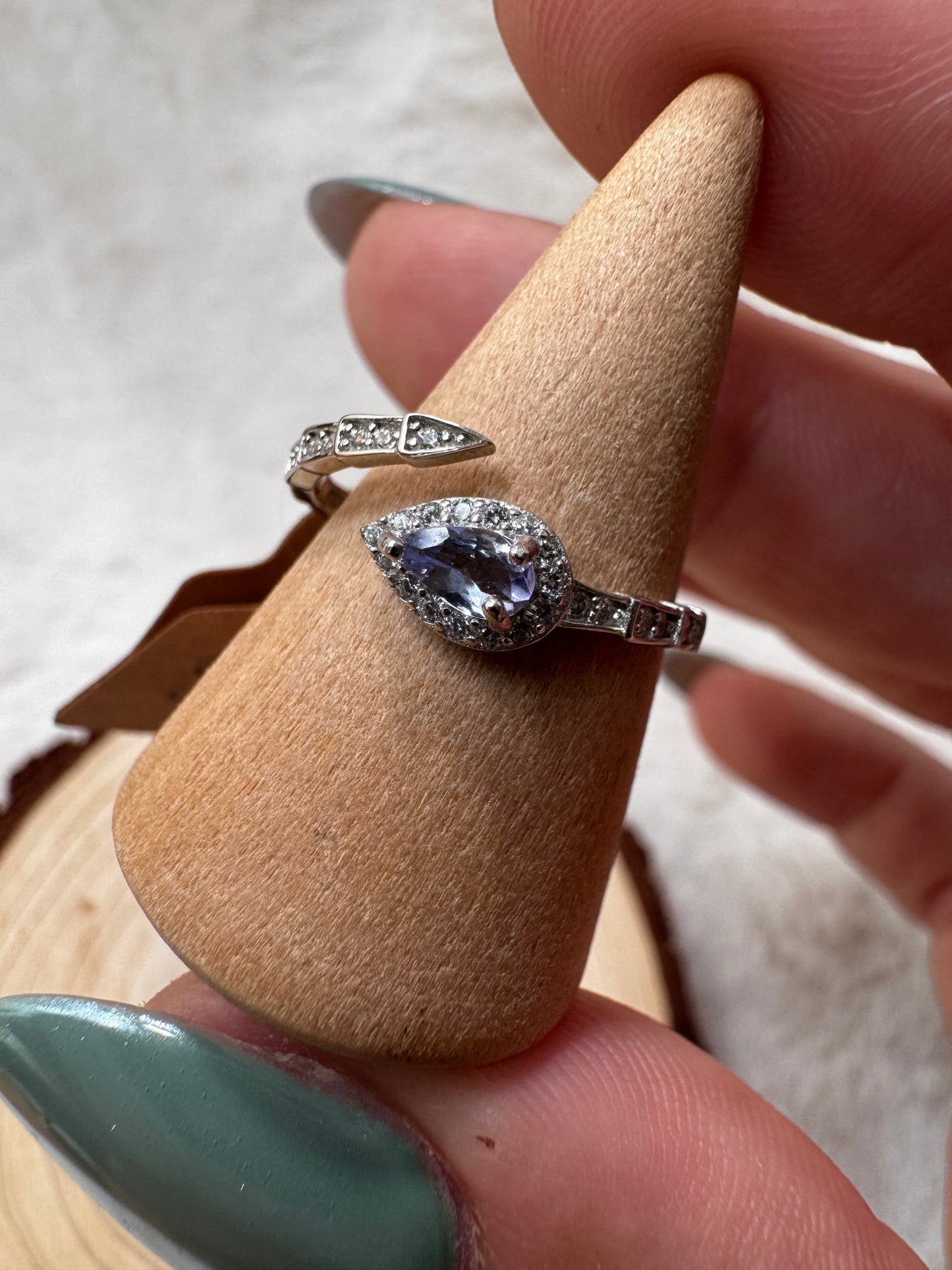 Tanzanite adjustable rings in Silver 925