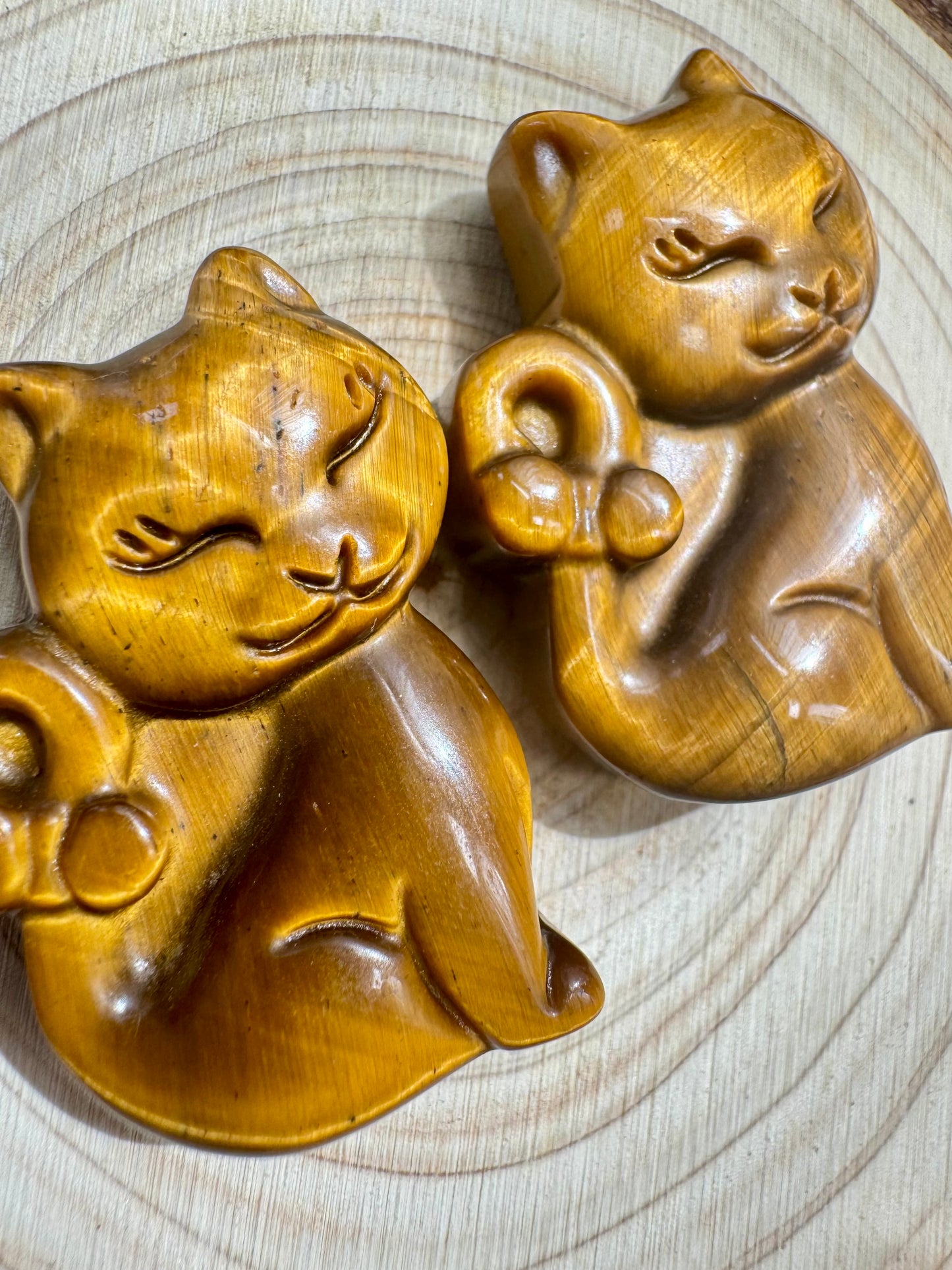 Tiger’s Eye Kitty Carvings