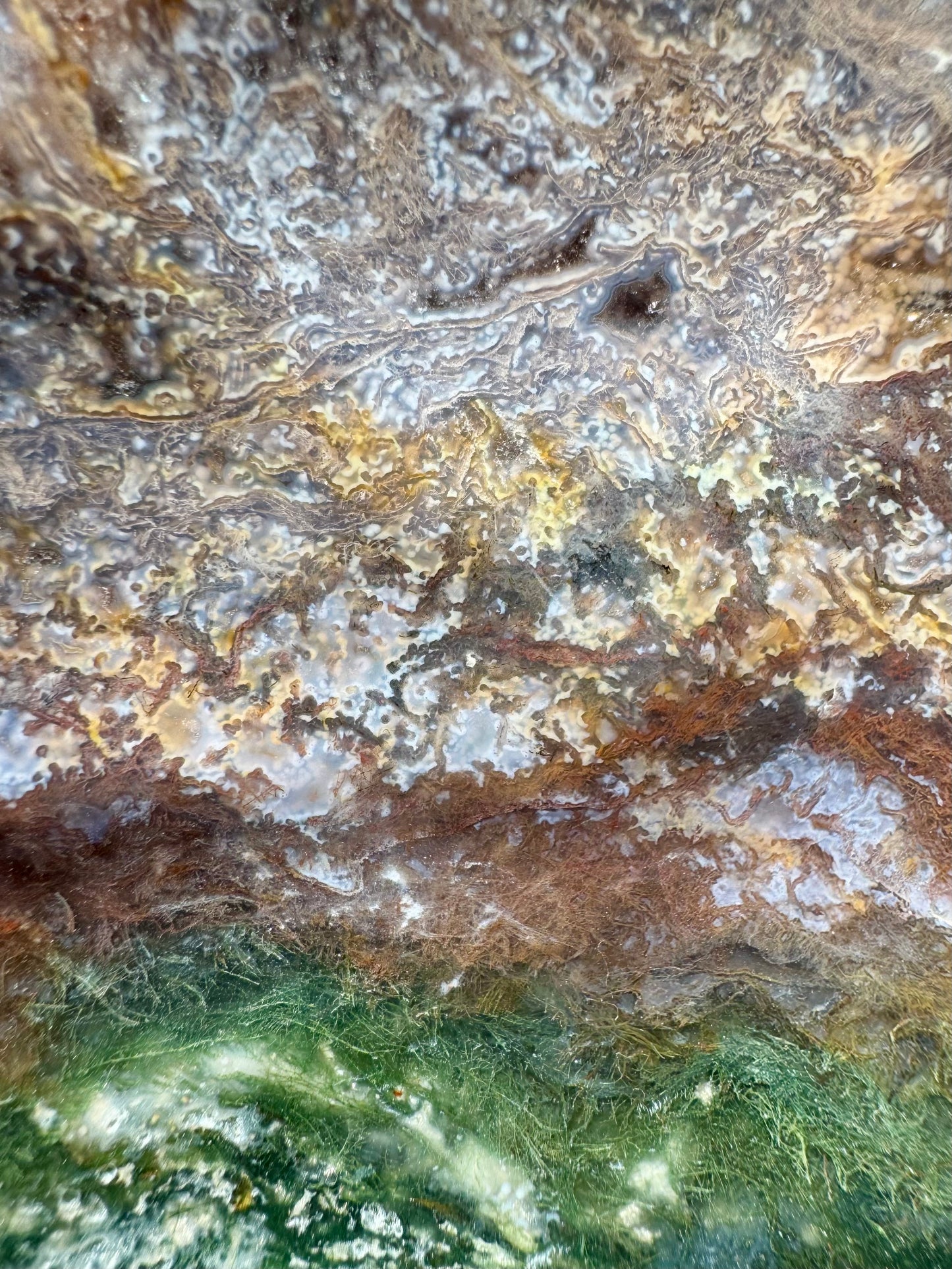 Moss Agate Druzy Shell shaped bowls