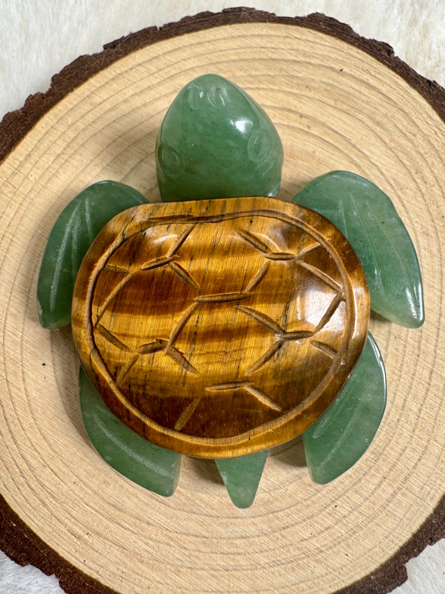 Aventurine cheeky Turtles with Amethyst or Tiger’s Eye Shell