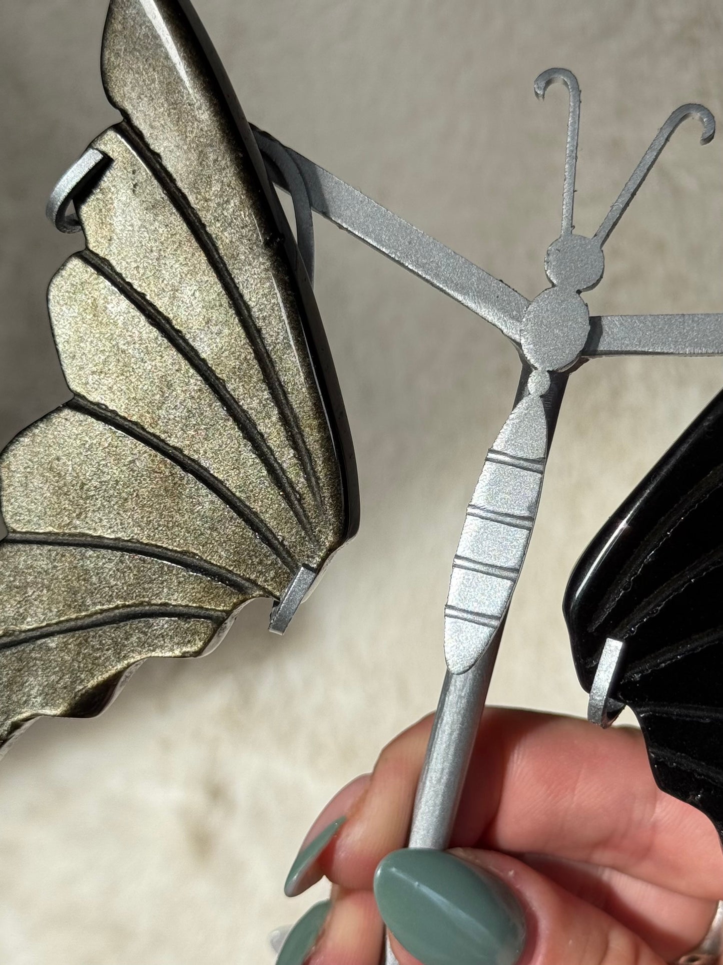 Golden Sheen Obsidian flashy Butterfly Wings with stand