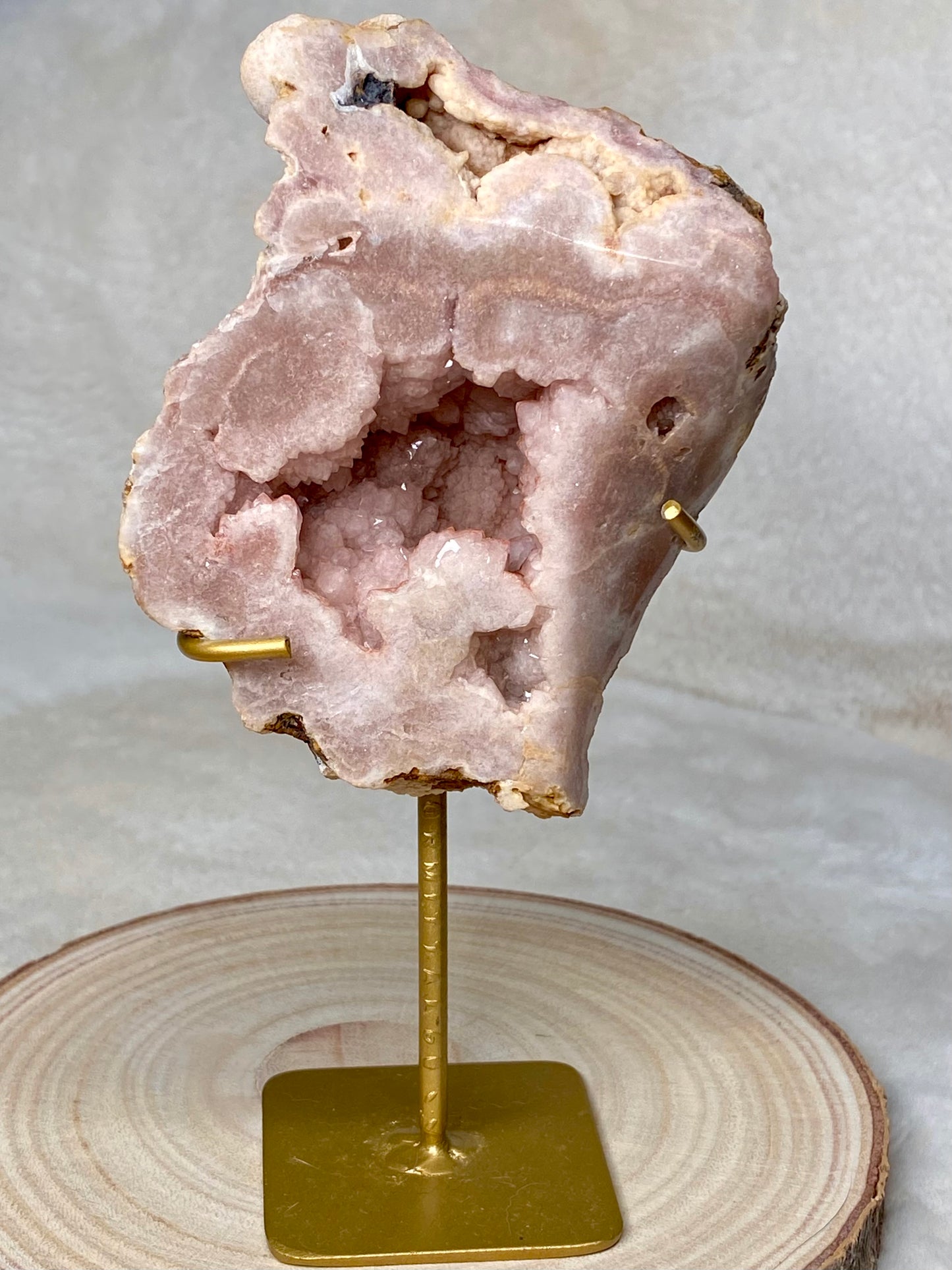 Pink Amethyst Slabs and Freeform on stand - Statement pieces