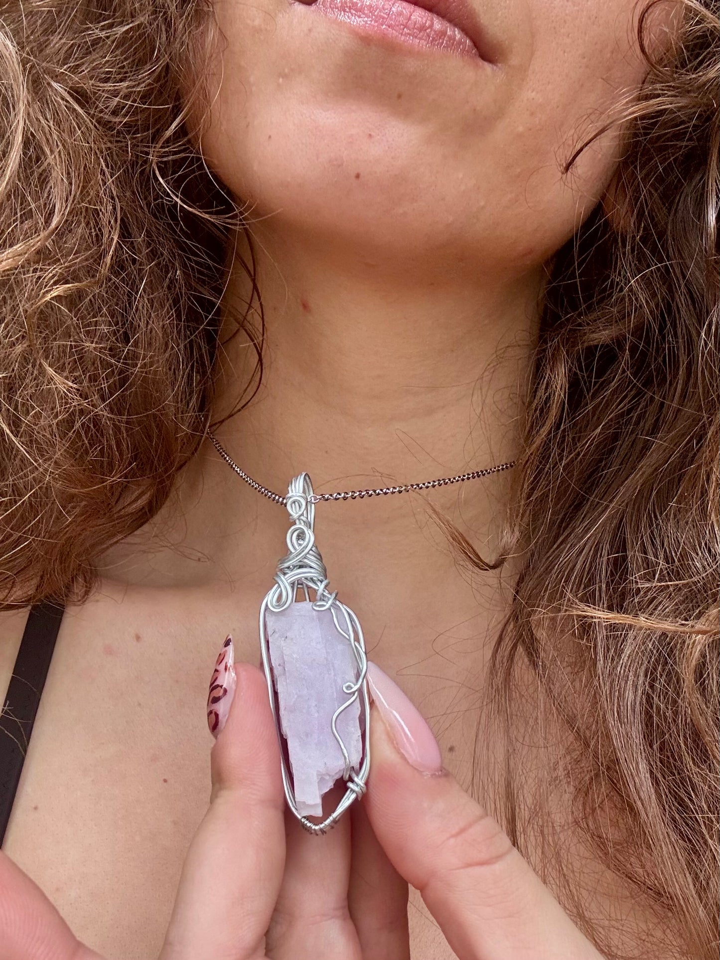 Wire-Wrapped Kunzite pendants