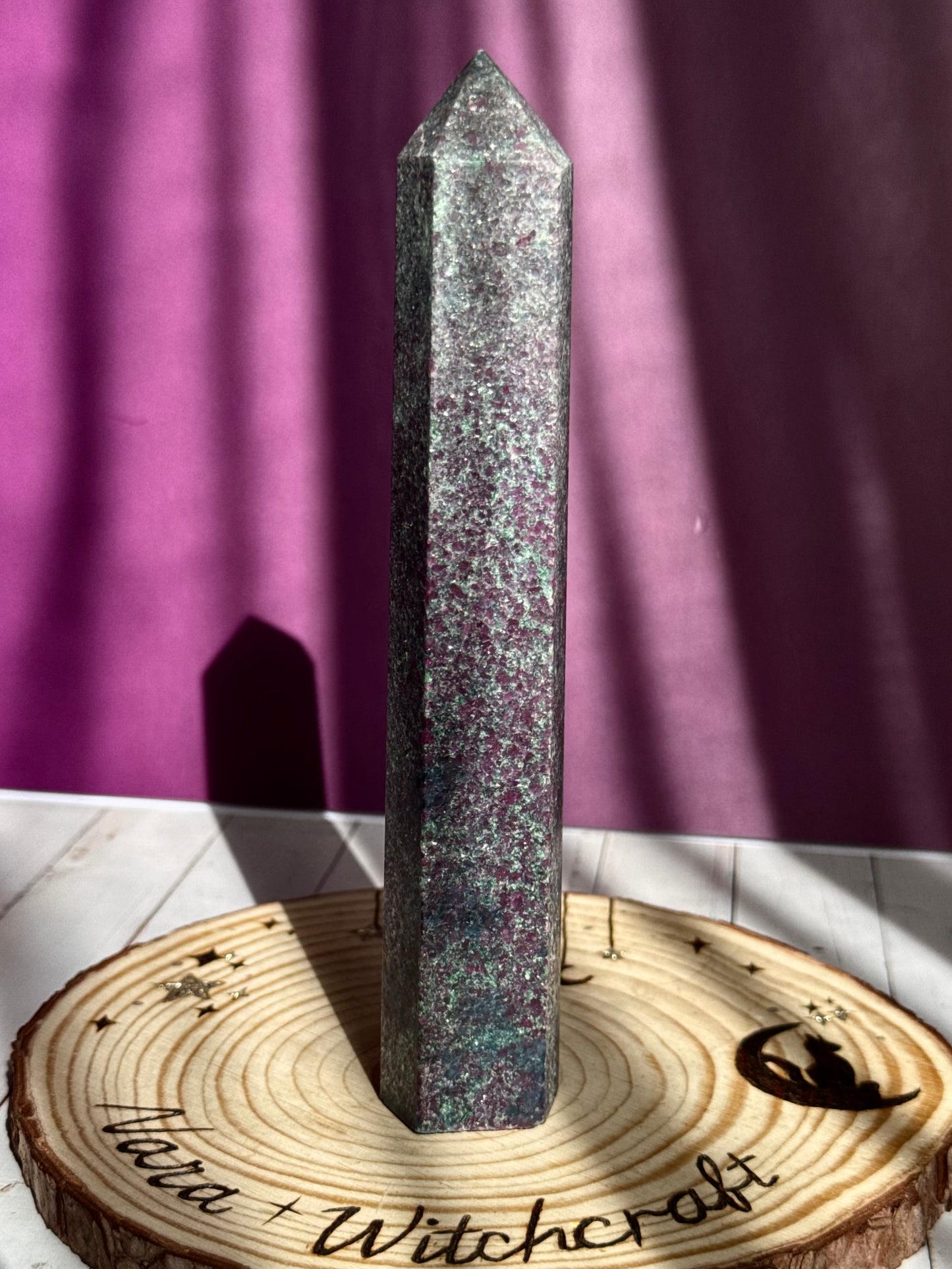 Ruby in Zoisite sparkly towers