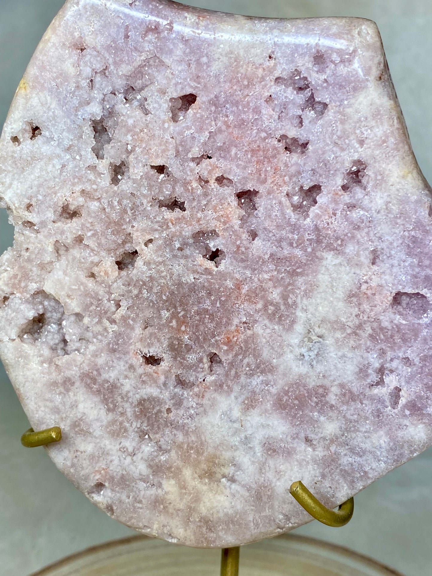 Pink Amethyst Slabs and Freeform on stand - Statement pieces