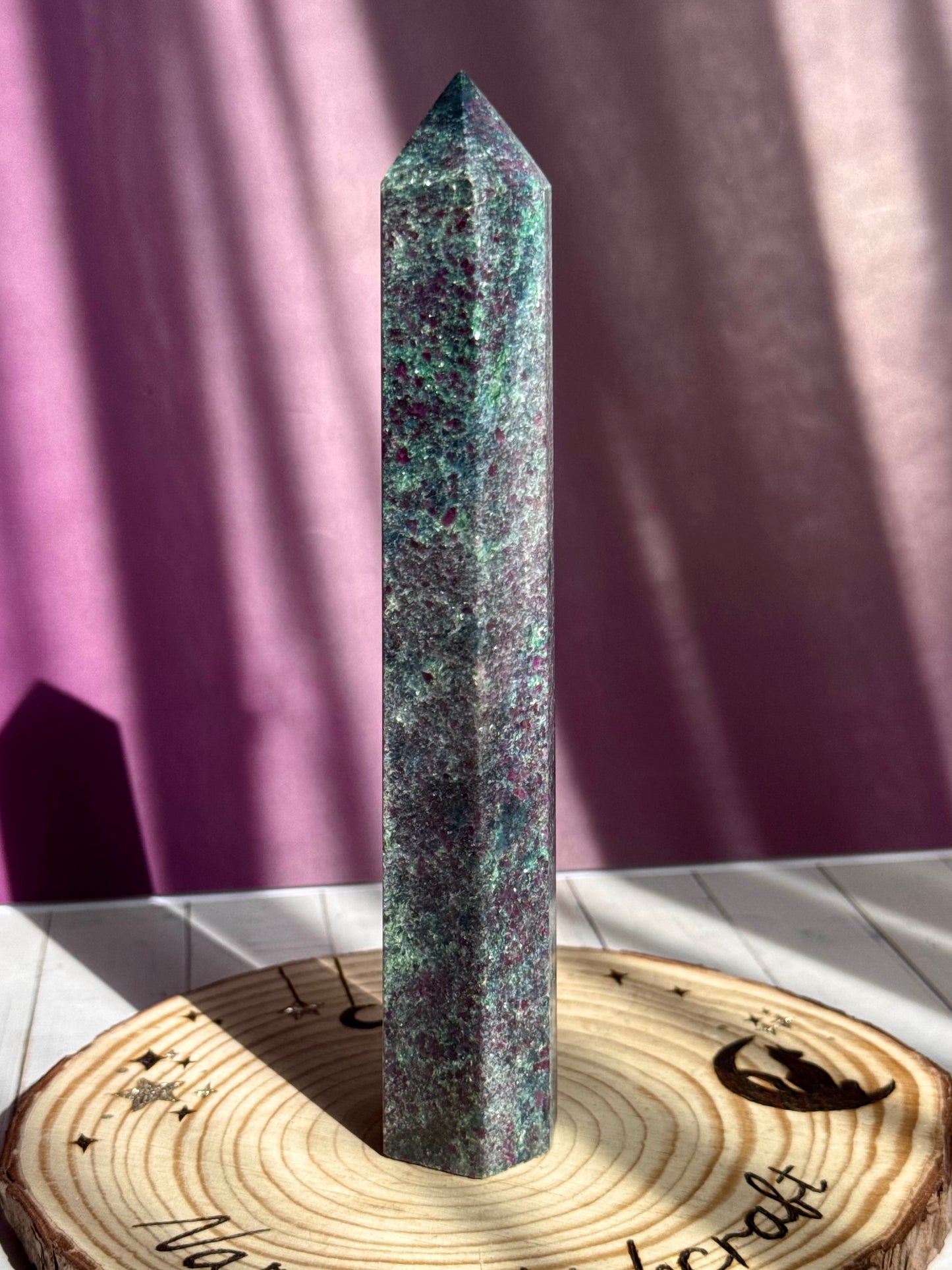 Ruby in Zoisite sparkly towers