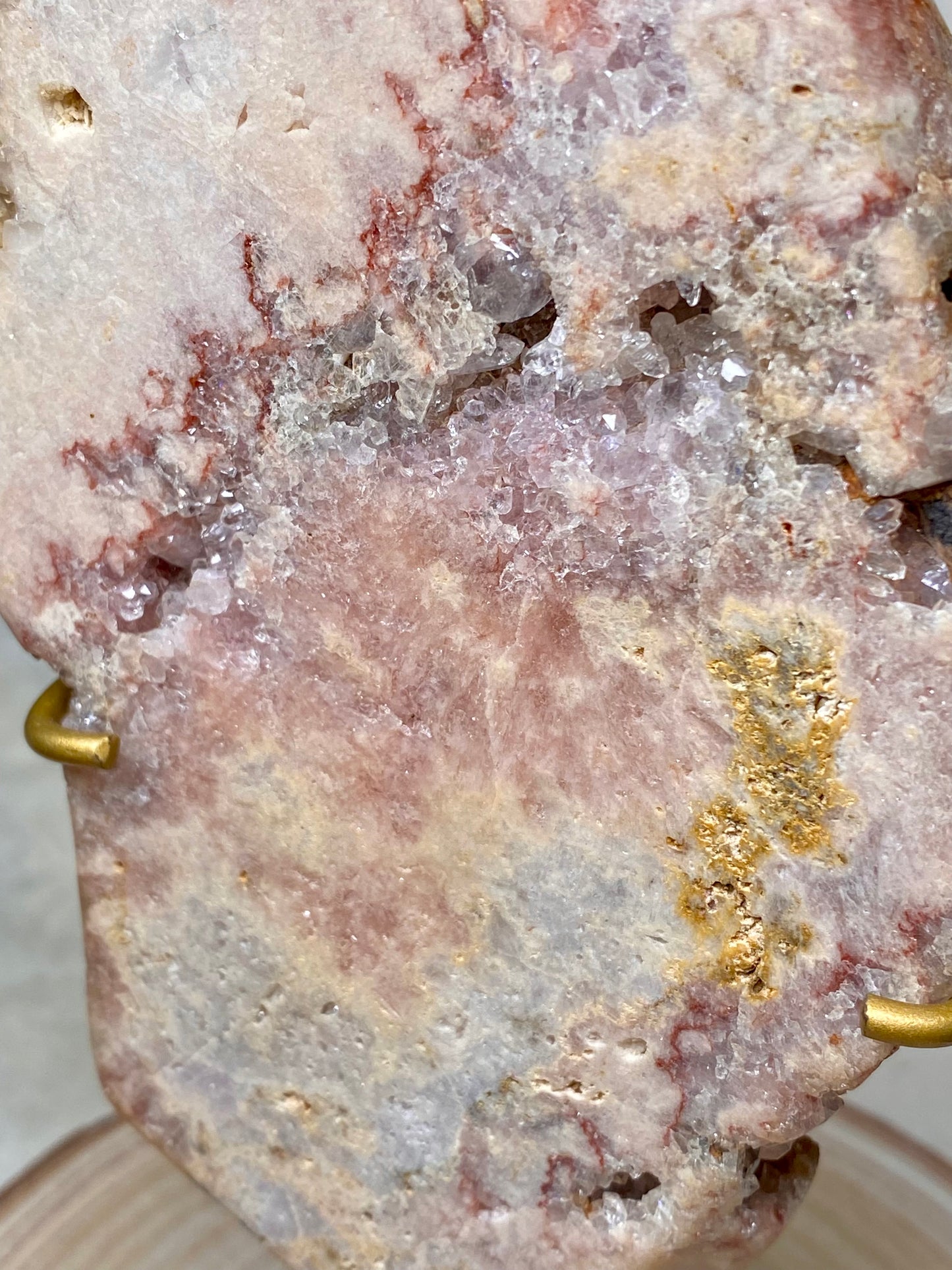 Pink Amethyst Slabs and Freeform on stand - Statement pieces