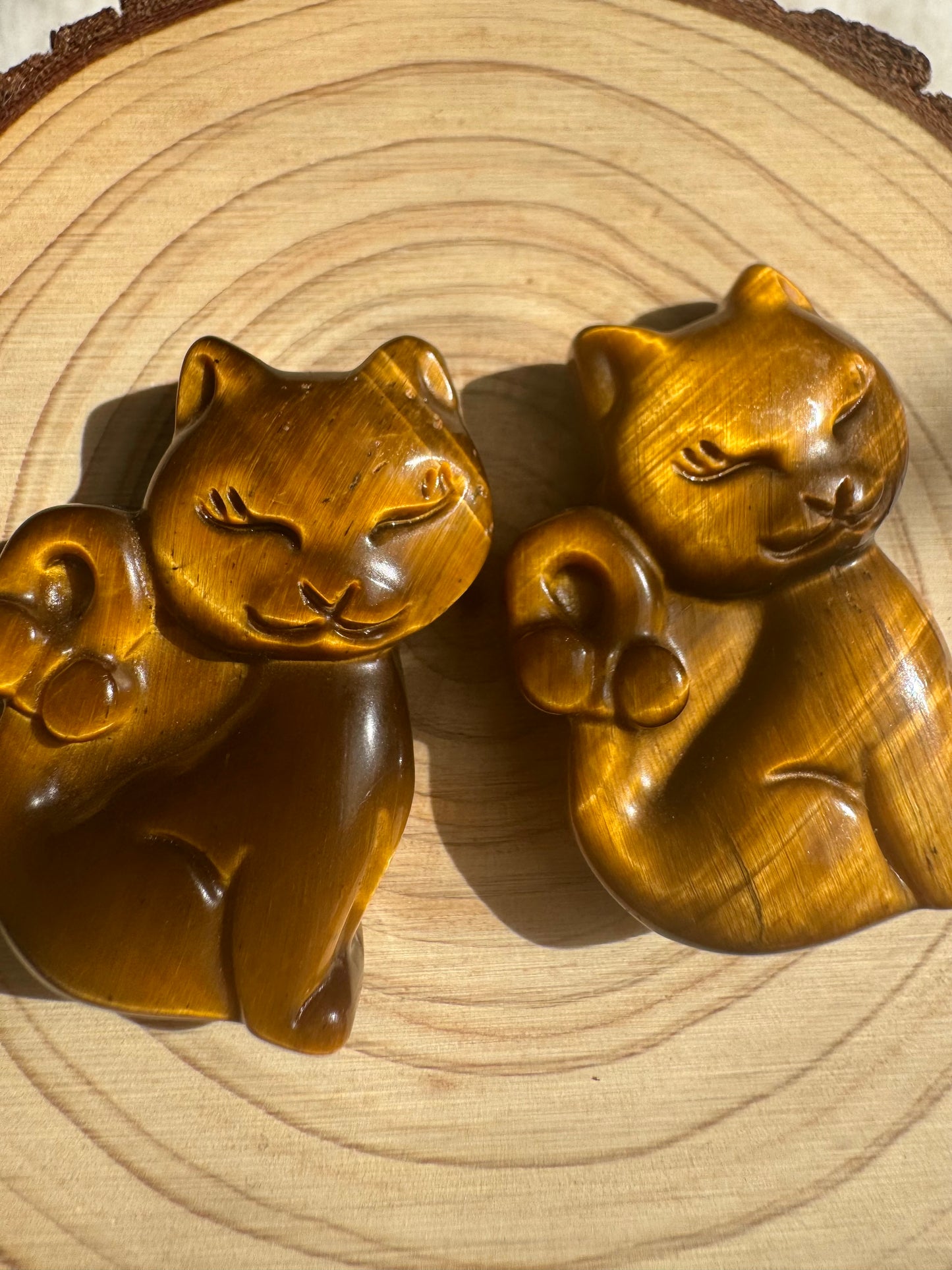 Tiger’s Eye Kitty Carvings