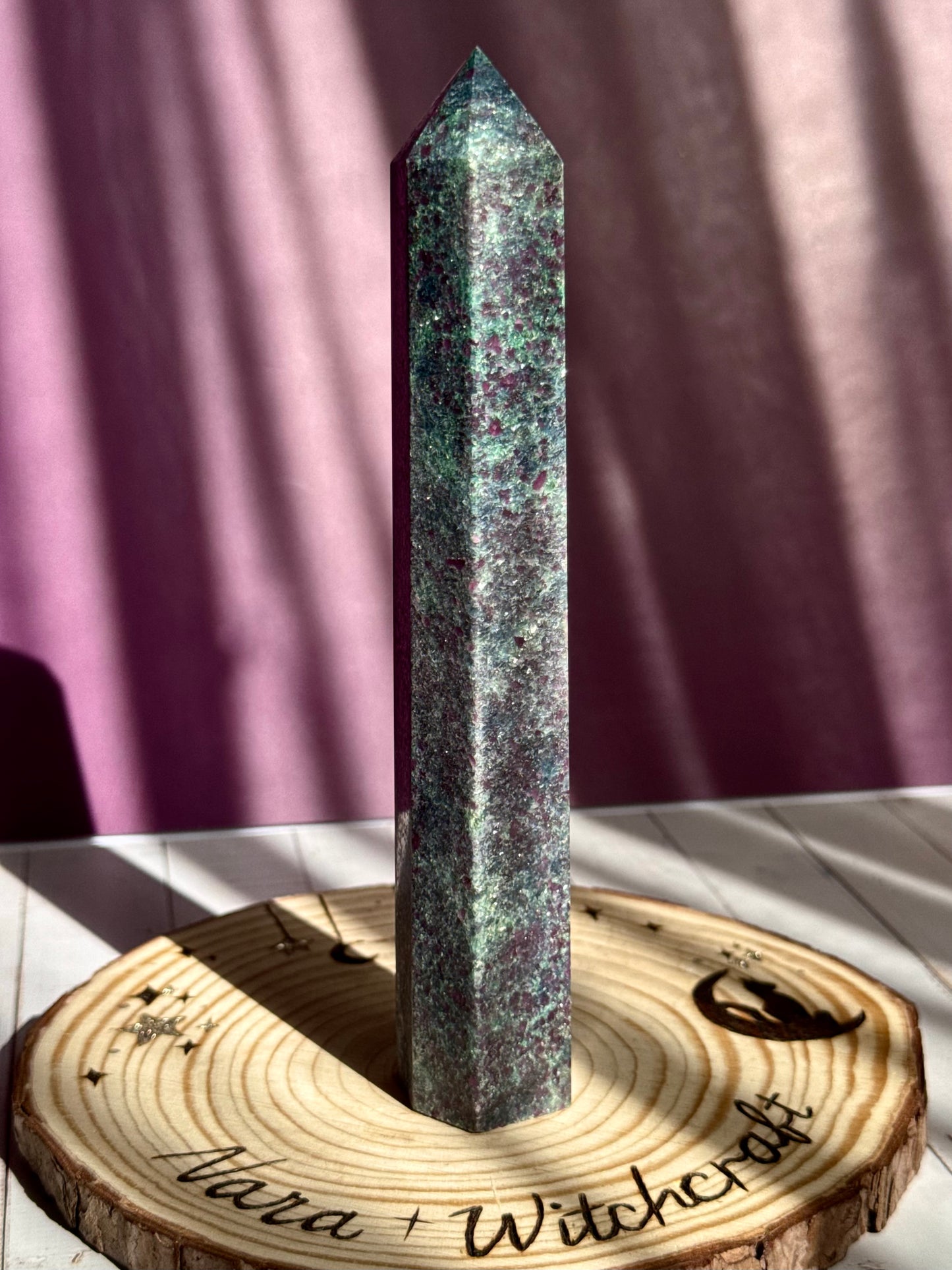 Ruby in Zoisite sparkly towers