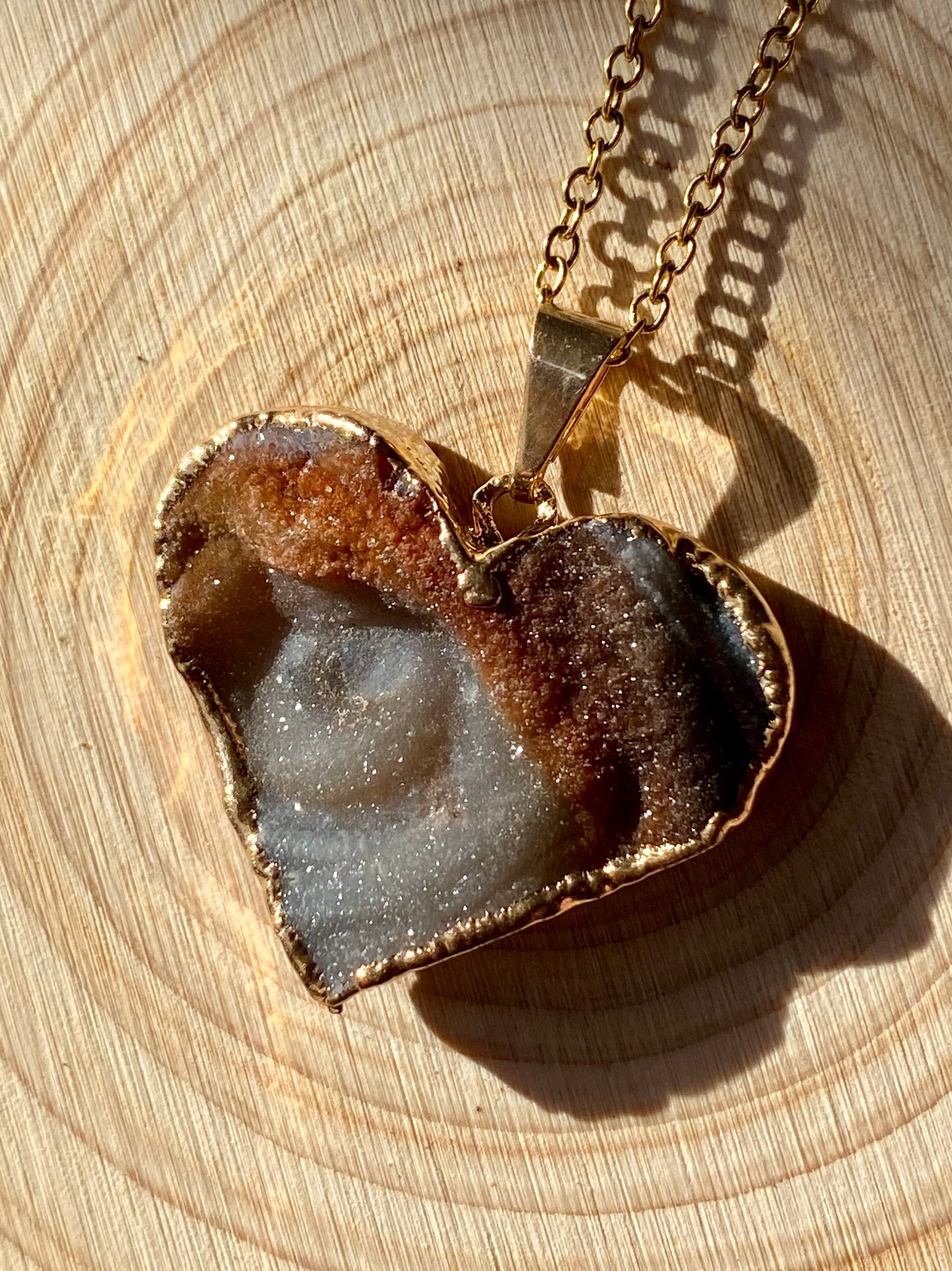 Desert Druzy sparkly pendants - Electroplated and Gold plated