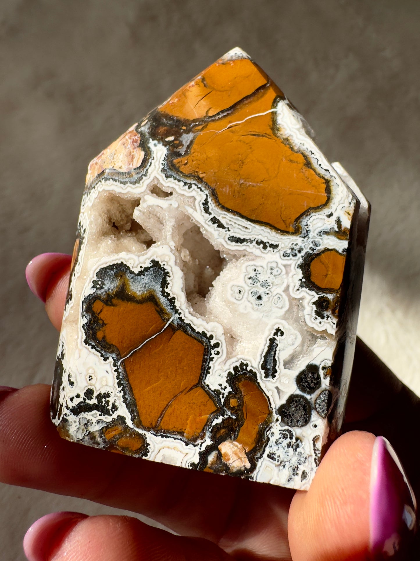 Indonesian Cotton Candy Agate druzy towers