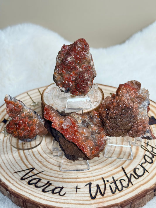 Diamond Calcite with Hematite specimens