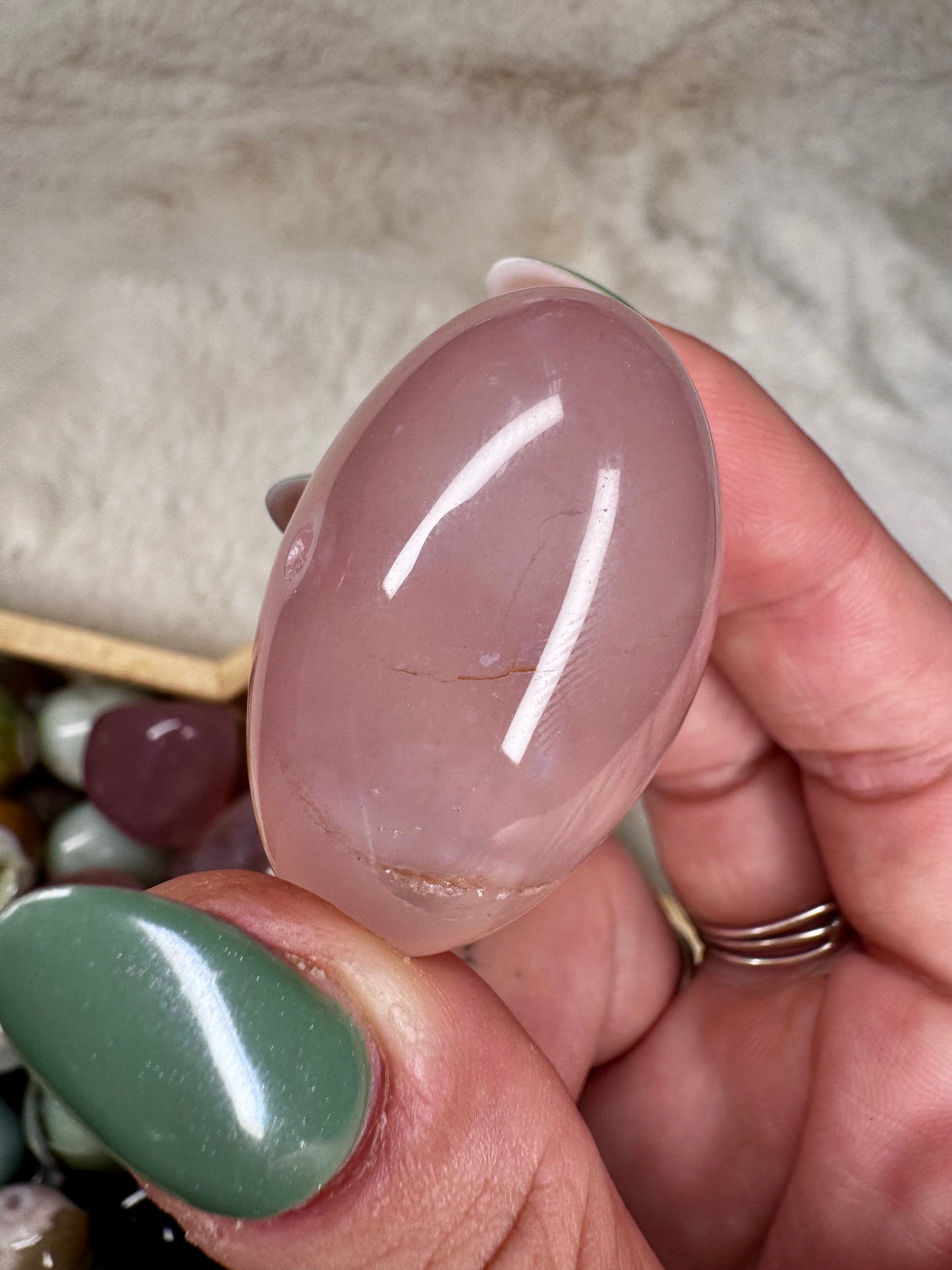 Pink Chalcedony Chunky Tumble stones | Intuitively chosen