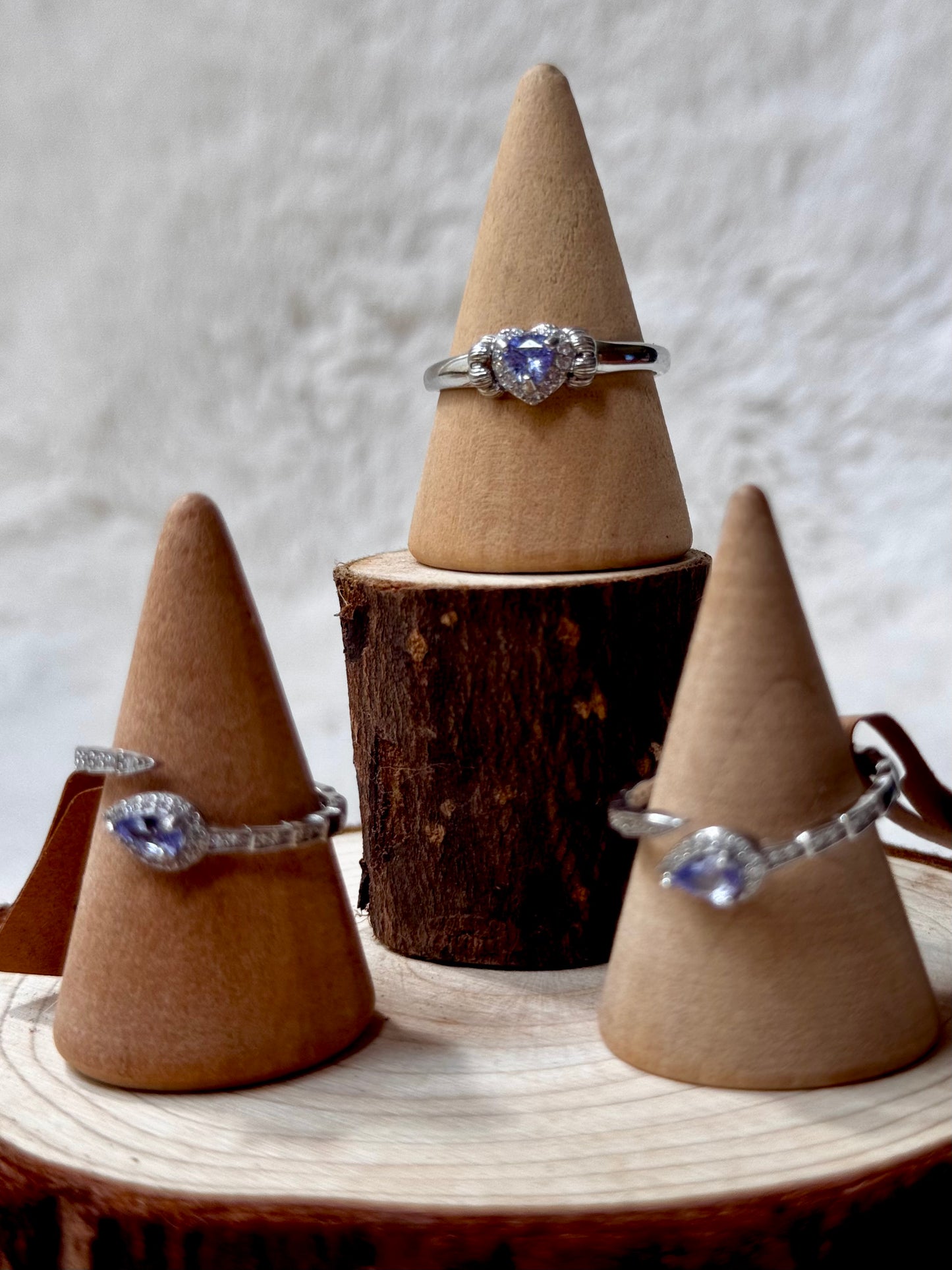Tanzanite adjustable rings in Silver 925