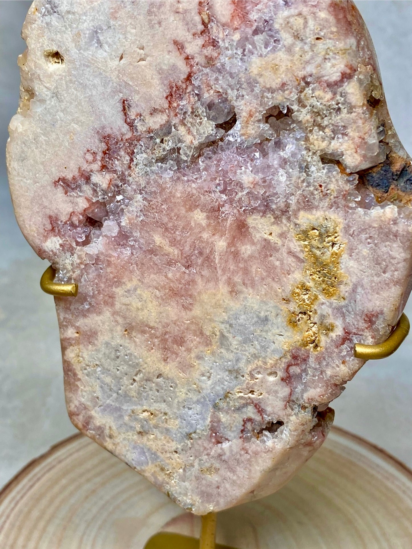 Pink Amethyst Slabs and Freeform on stand - Statement pieces