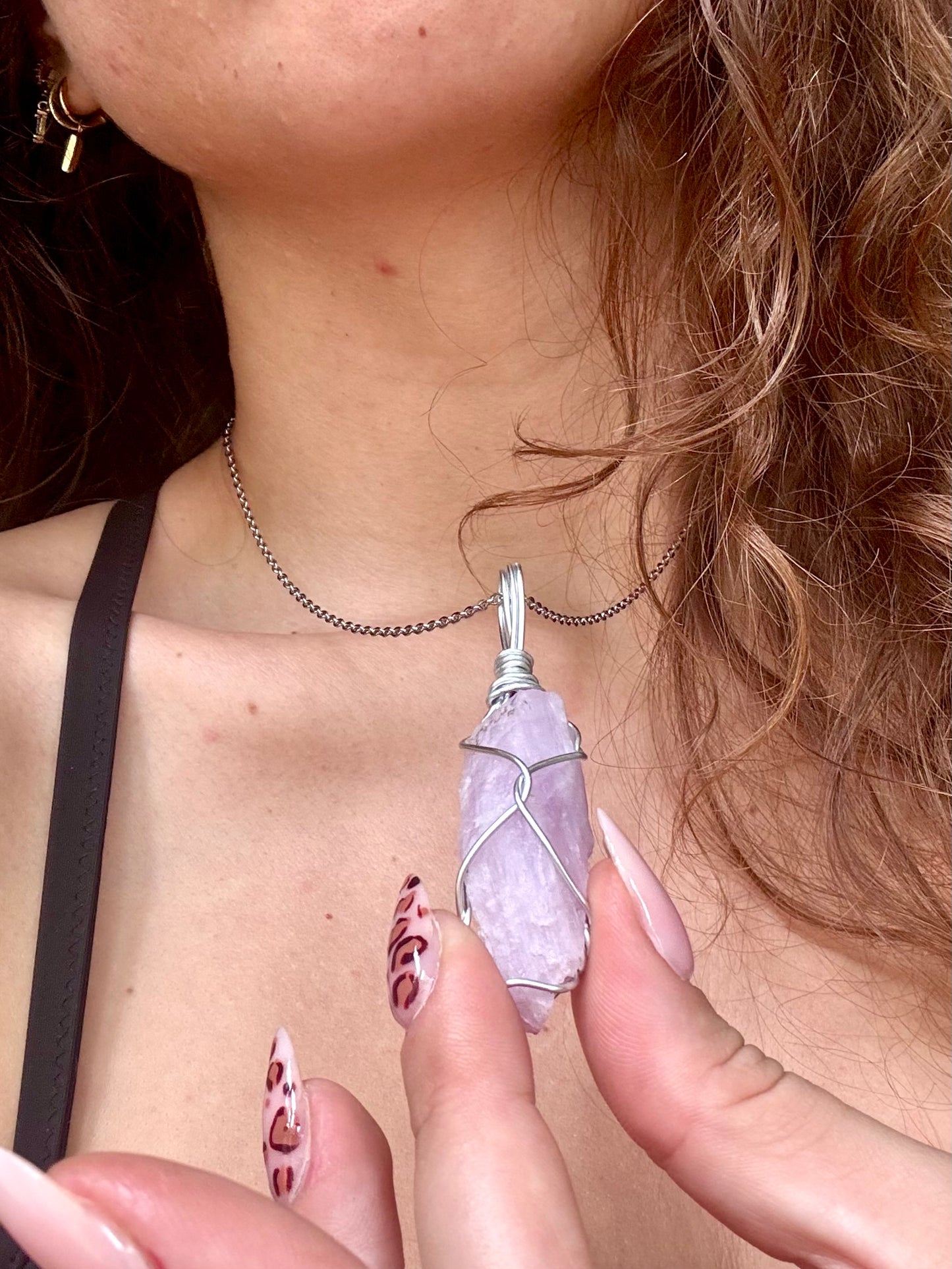 Wire-Wrapped Kunzite pendants