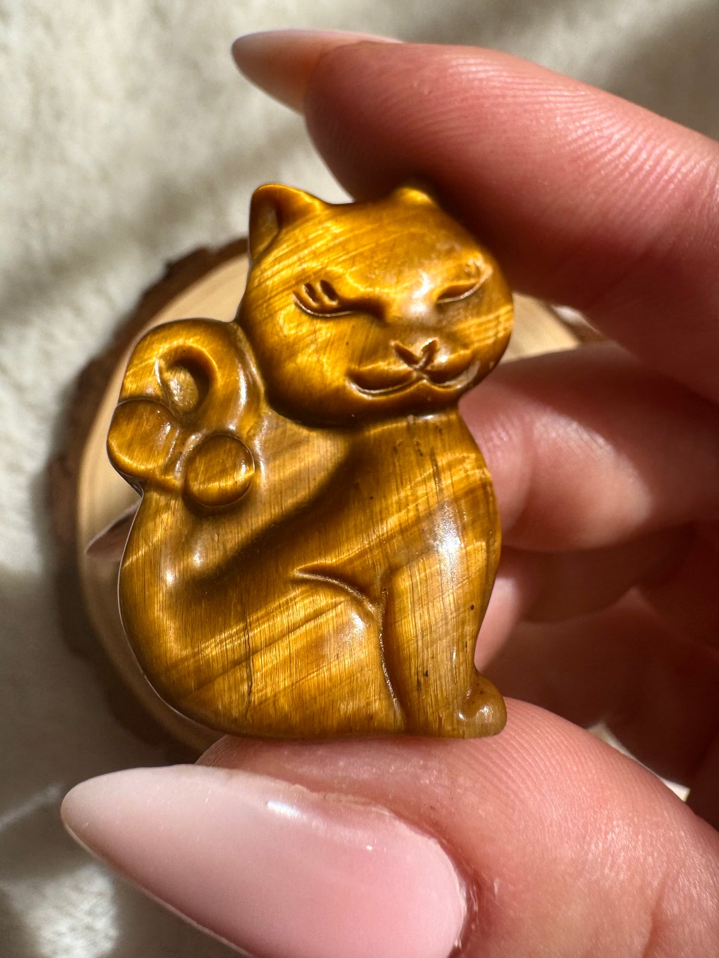 Tiger’s Eye Kitty Carvings