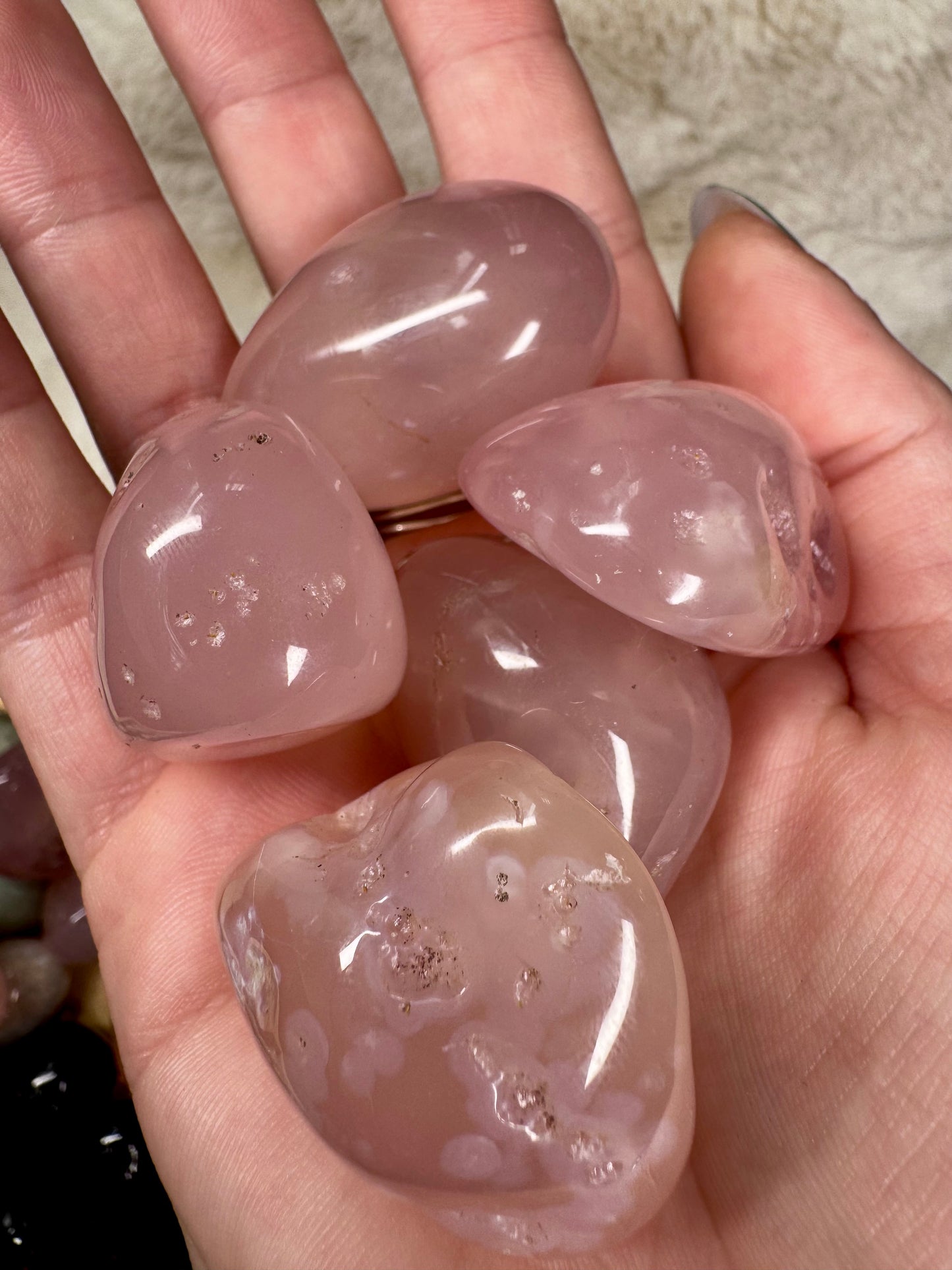 Pink Chalcedony Chunky Tumble stones | Intuitively chosen