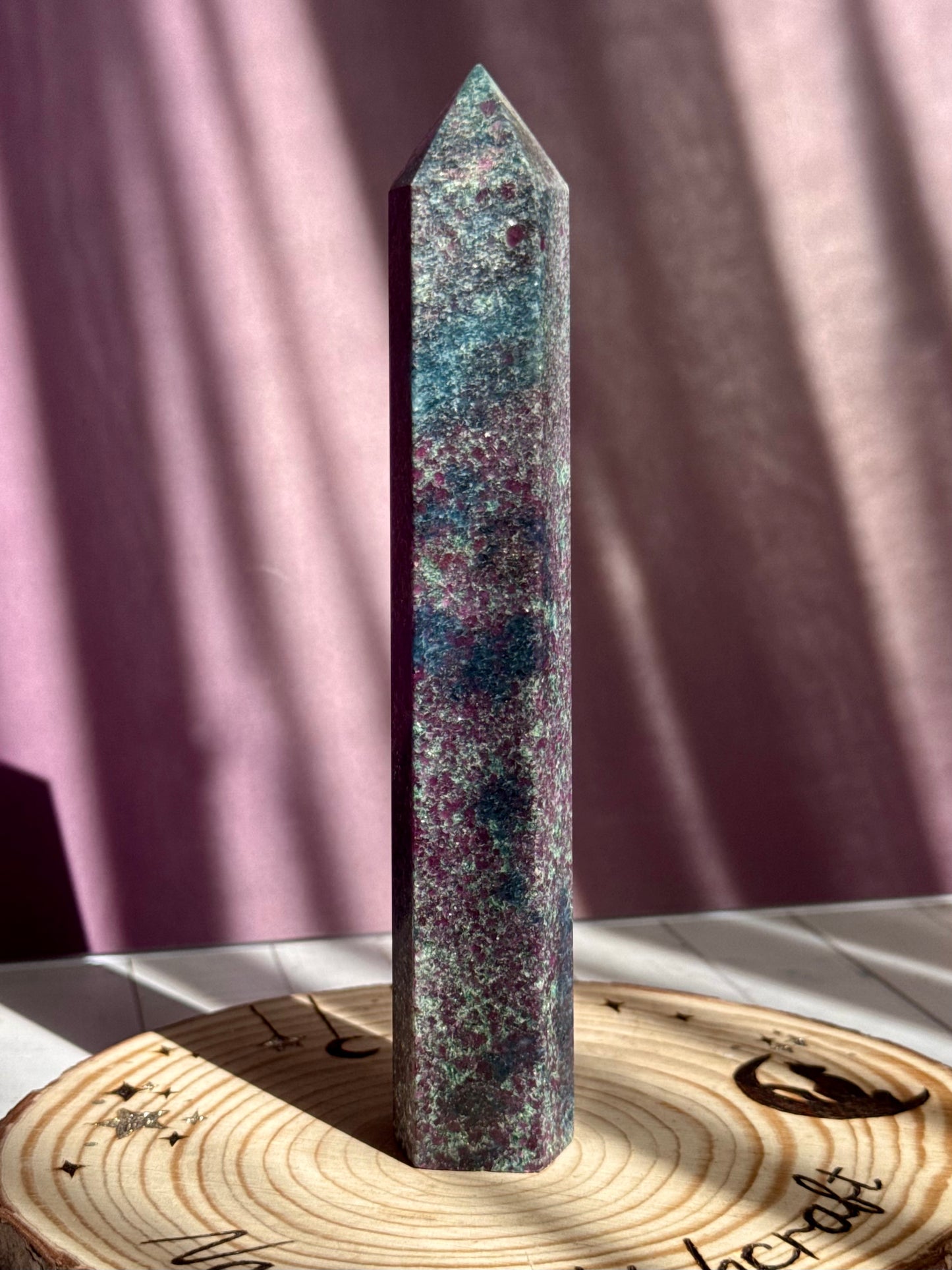 Ruby in Zoisite sparkly towers