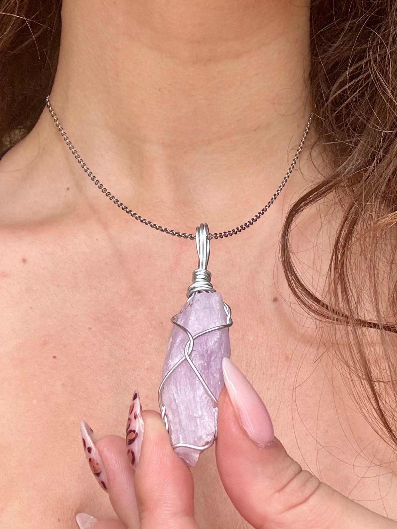 Wire-Wrapped Kunzite pendants