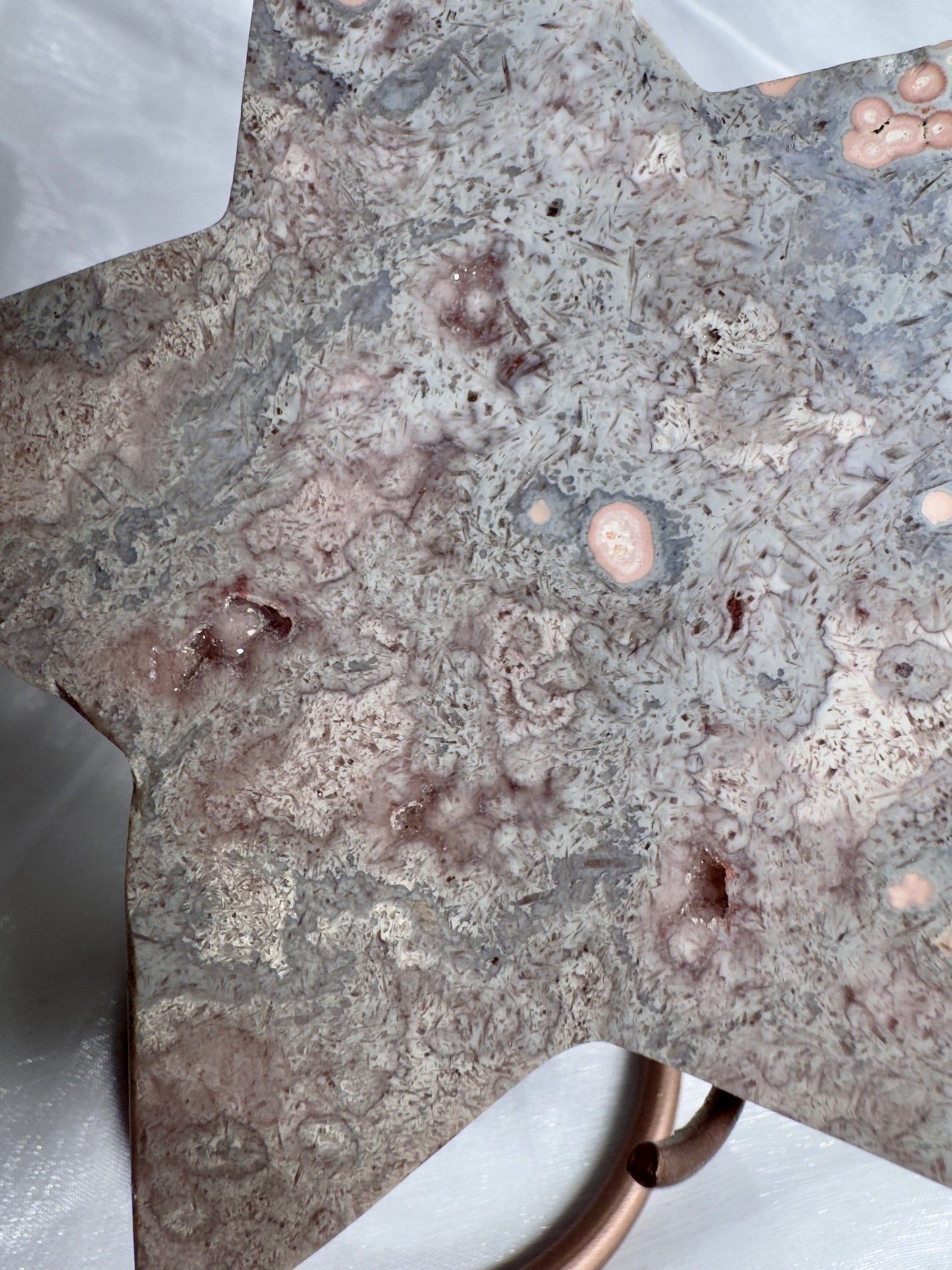 Pink Amethyst Star on stand