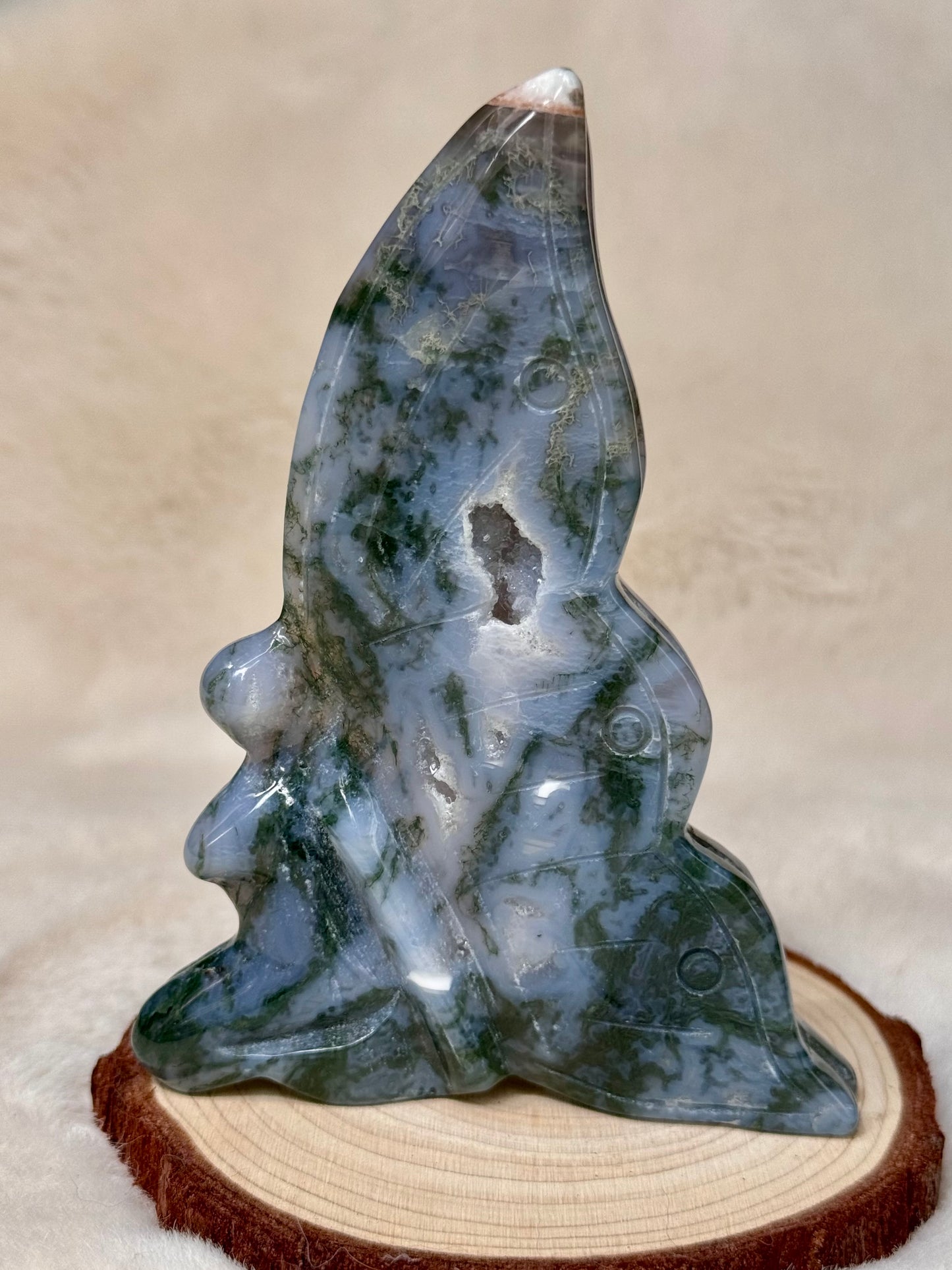 Mesmerising Moss Agate Druzy Fairies