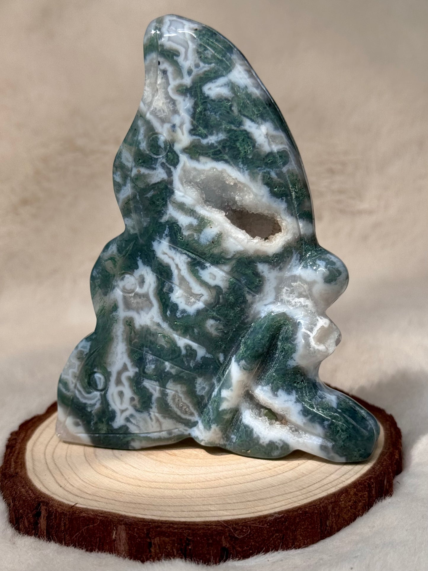Mesmerising Moss Agate Druzy Fairies