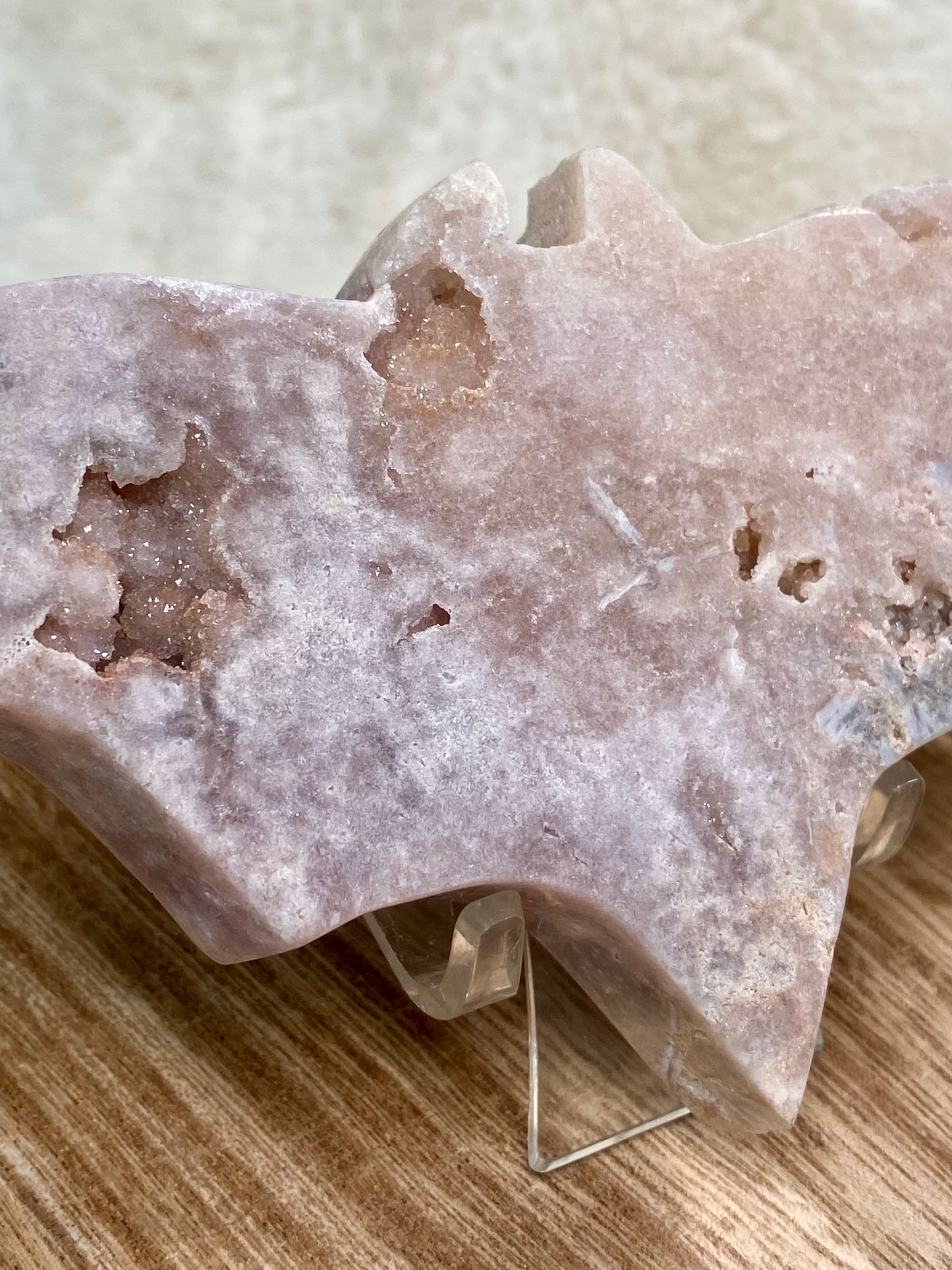 Pink Amethyst Druzy Bats