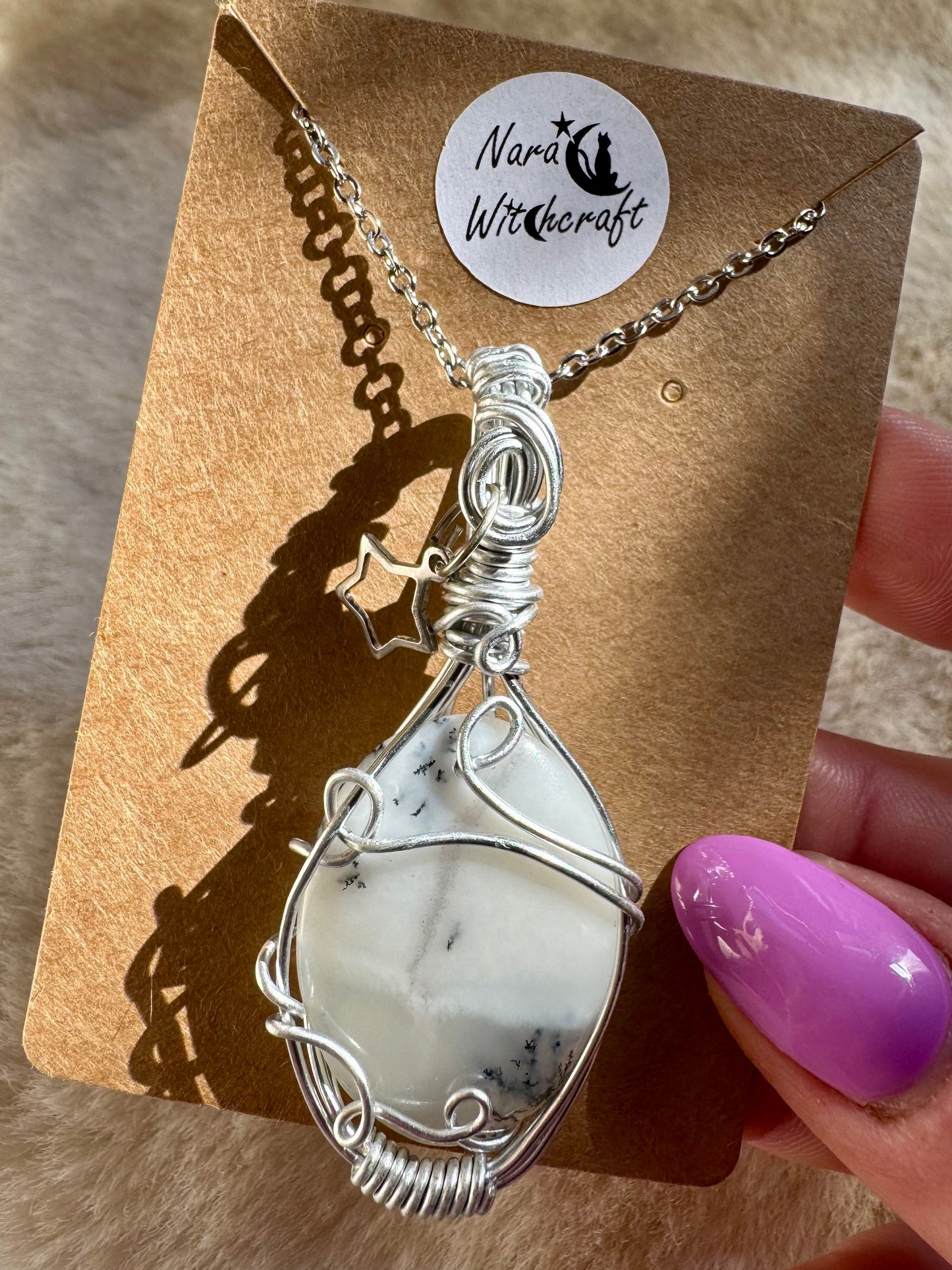 Wire wrapped Dendritic Agate pendants
