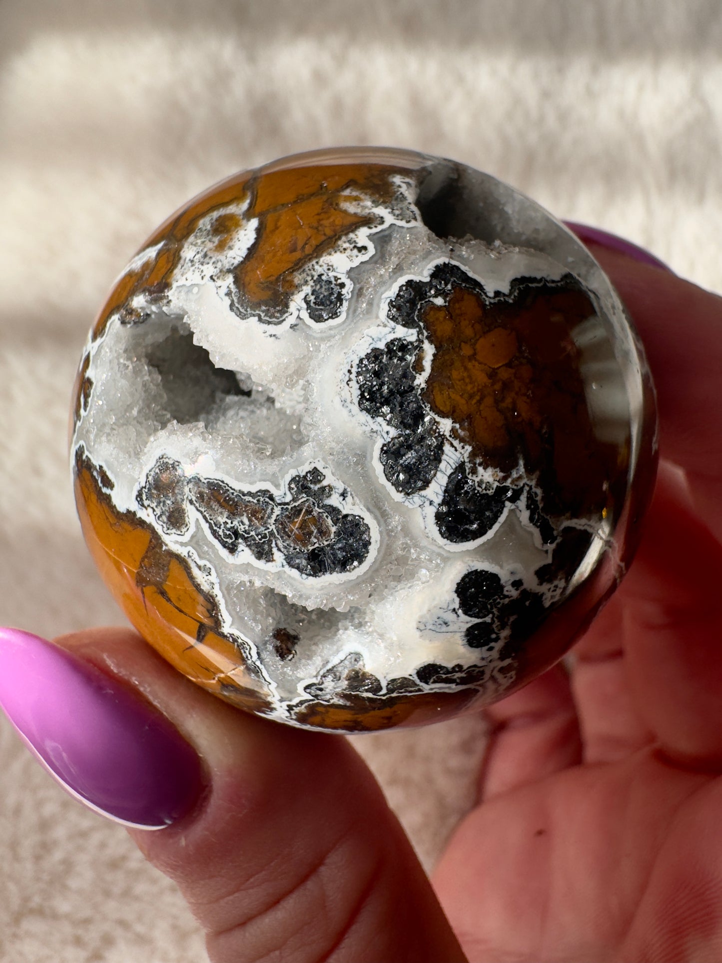 Indonesian Cotton Candy Agate druzy spheres