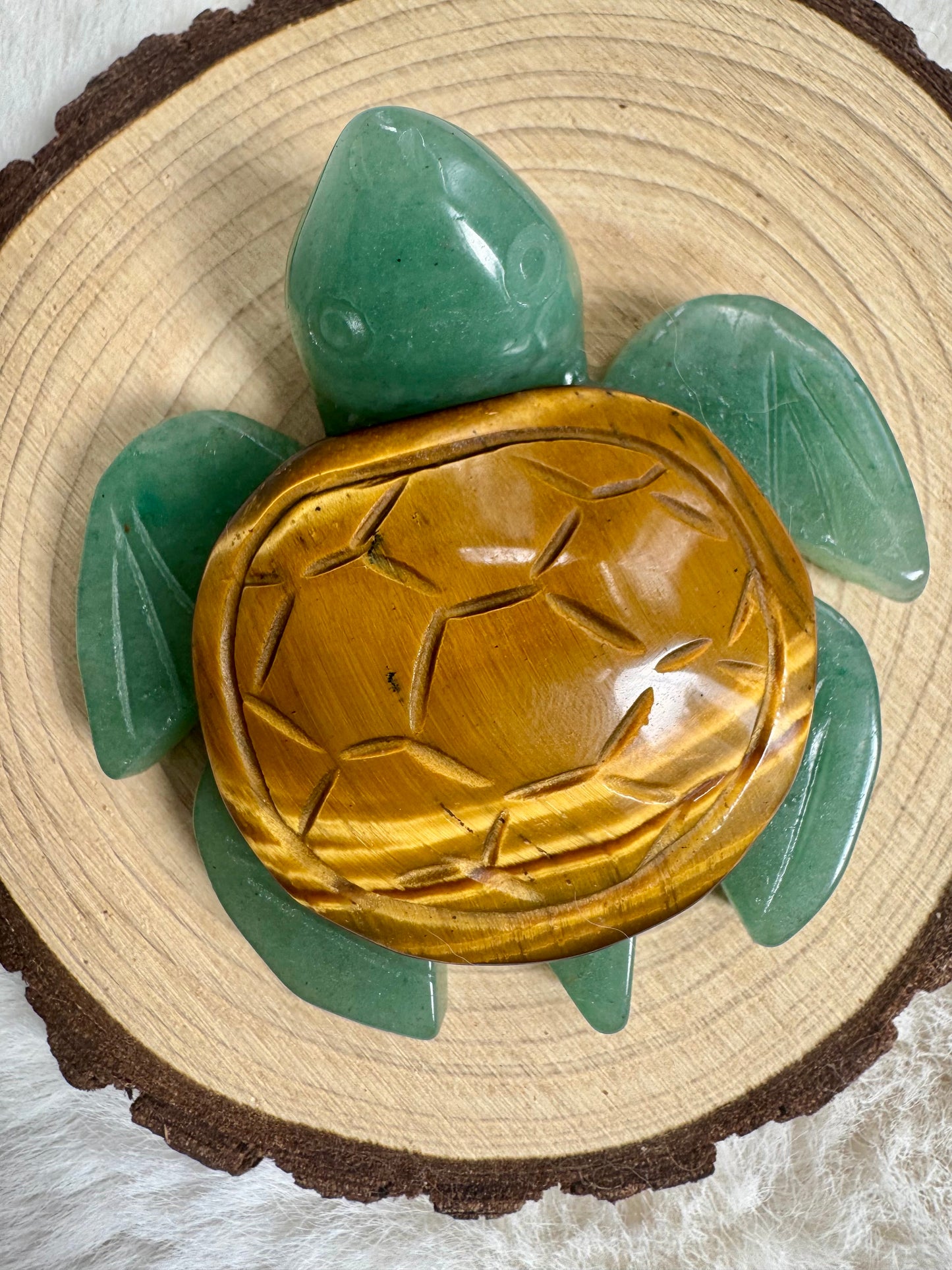 Aventurine cheeky Turtles with Amethyst or Tiger’s Eye Shell