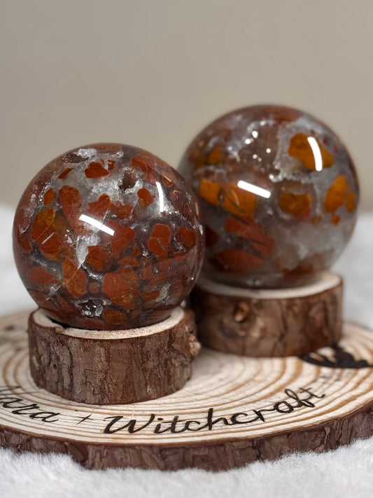 Yellow Agate Spheres | Bracciated Jasper in Quartz