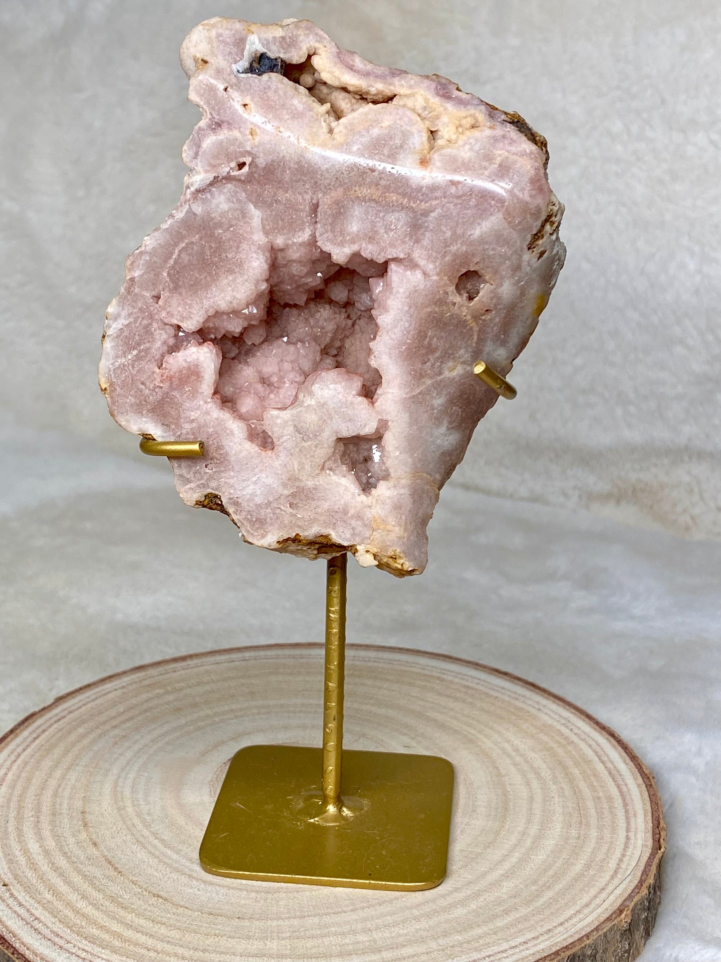 Pink Amethyst Slabs and Freeform on stand - Statement pieces