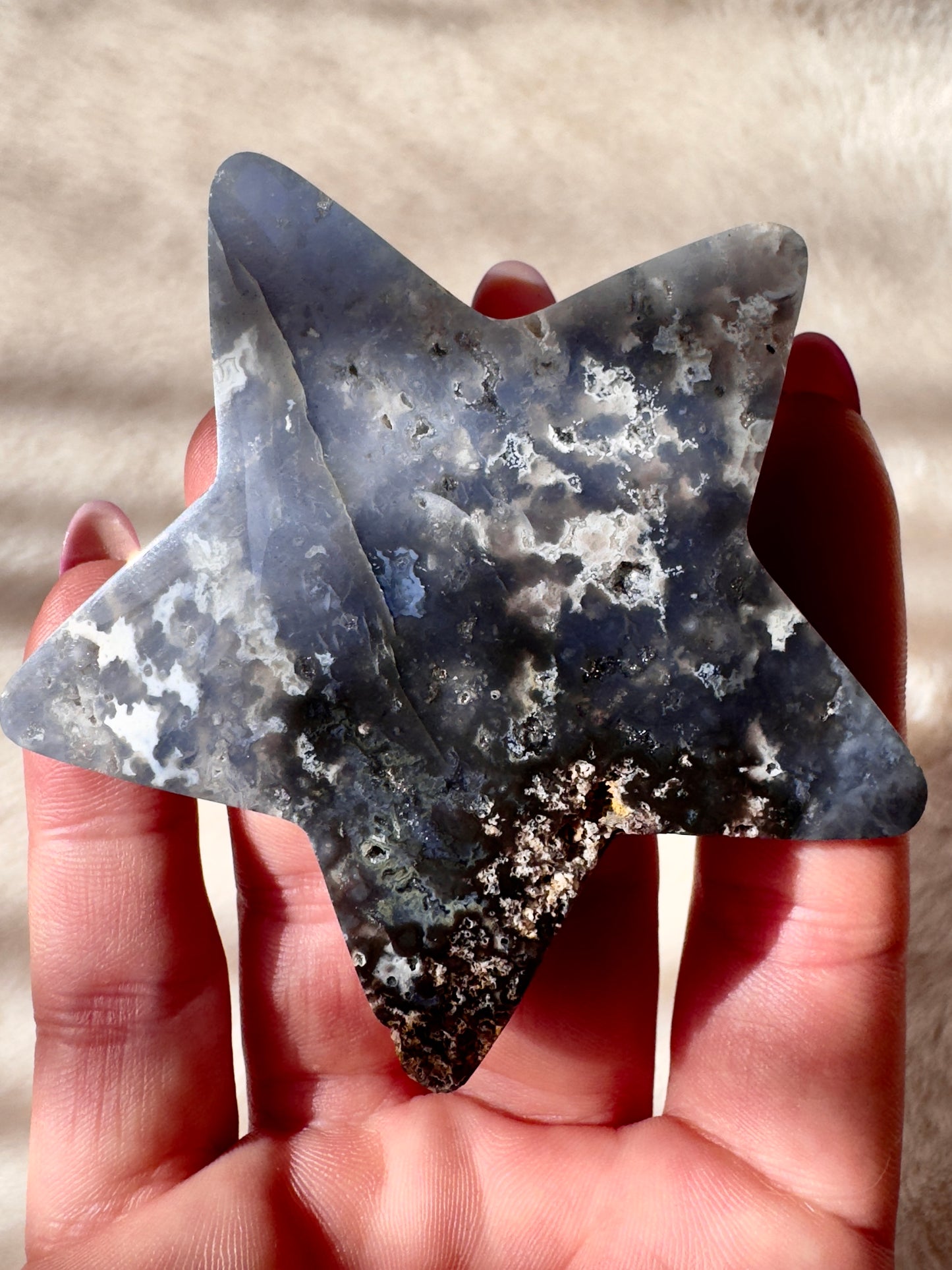 Pacific Blue Agate/ Plume Agate stars from Indonesia