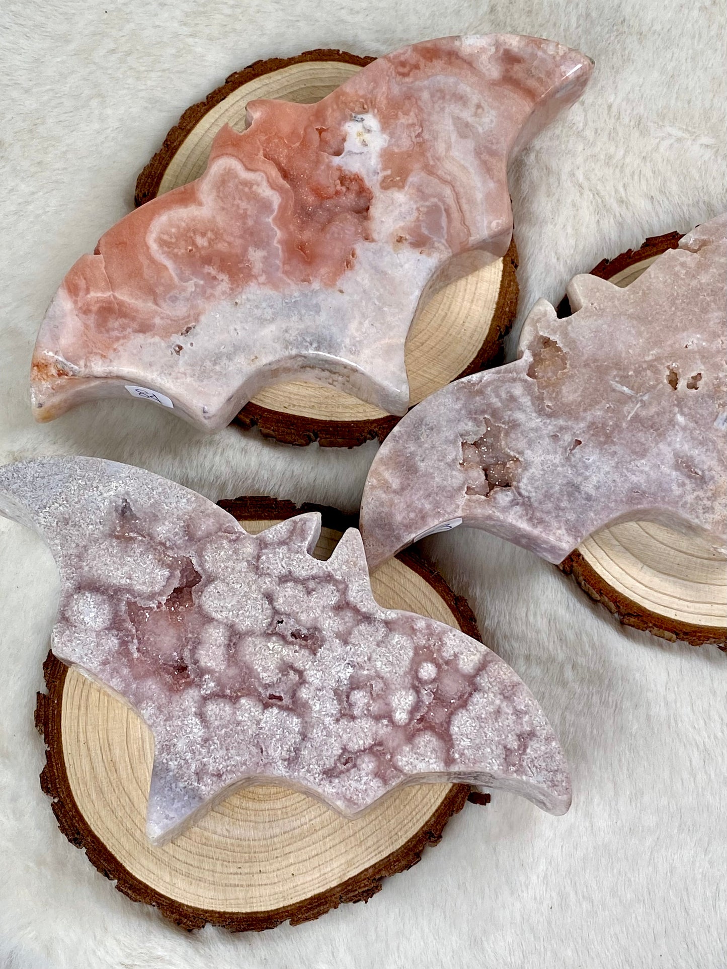 Pink Amethyst Druzy Bats