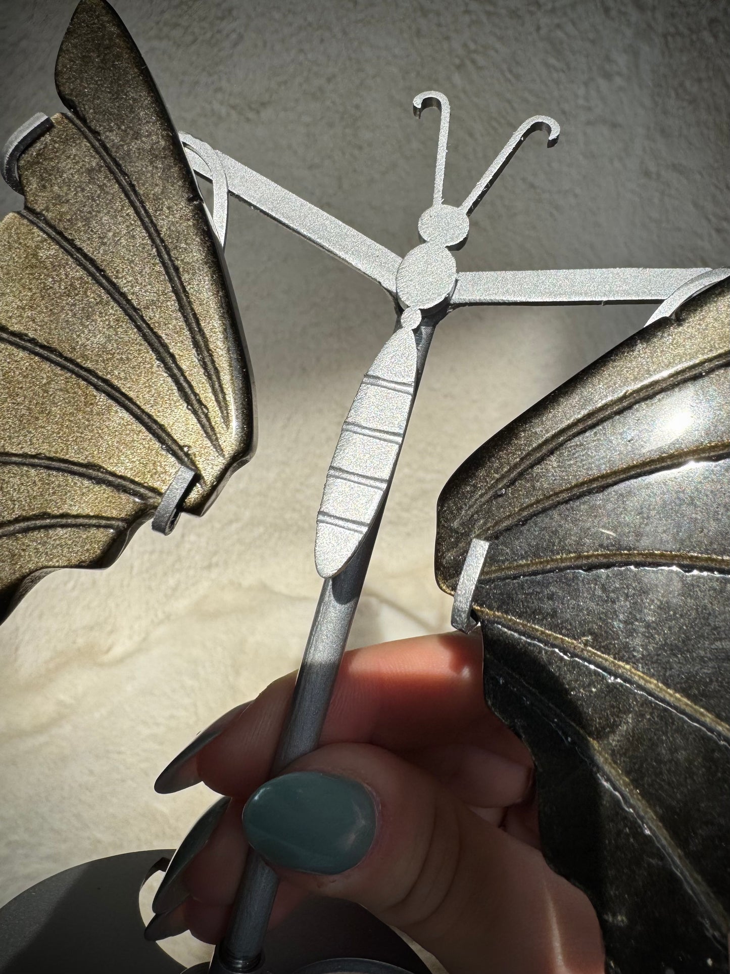 Golden Sheen Obsidian flashy Butterfly Wings with stand
