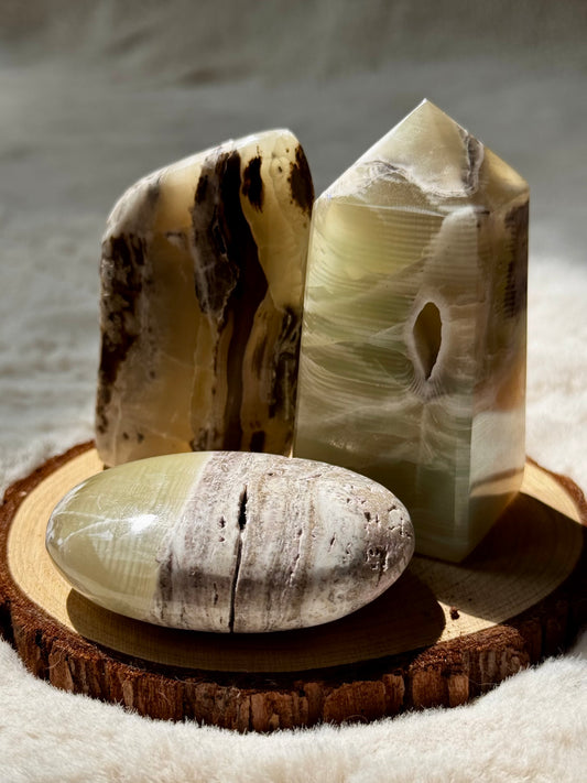 Emerald Calcite set | Tower, Freeform and Palmstone