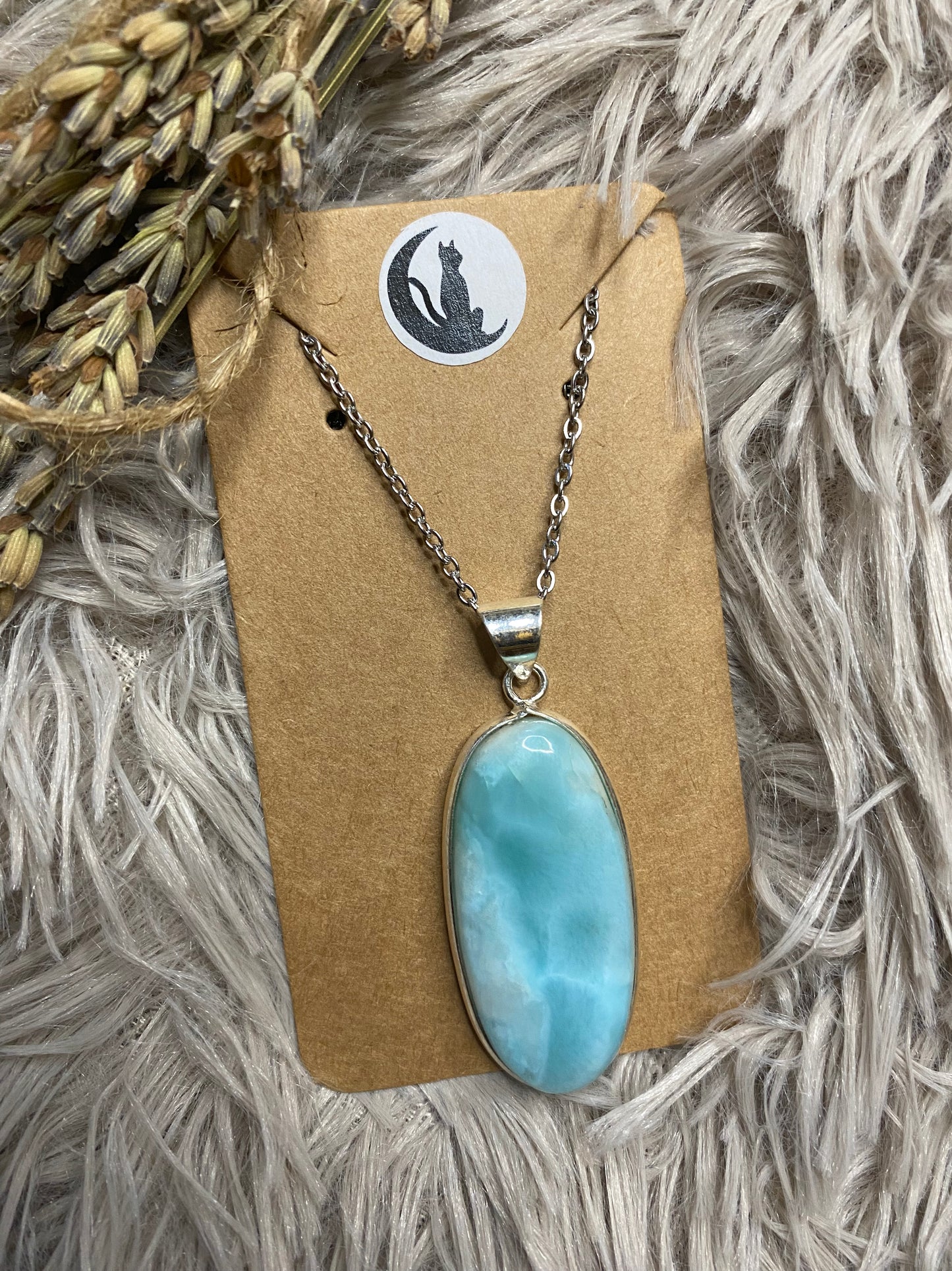 Larimar Silver plated brass pendants (silver 925 coated brass)