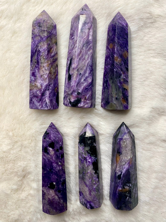 Charoite High grade towers