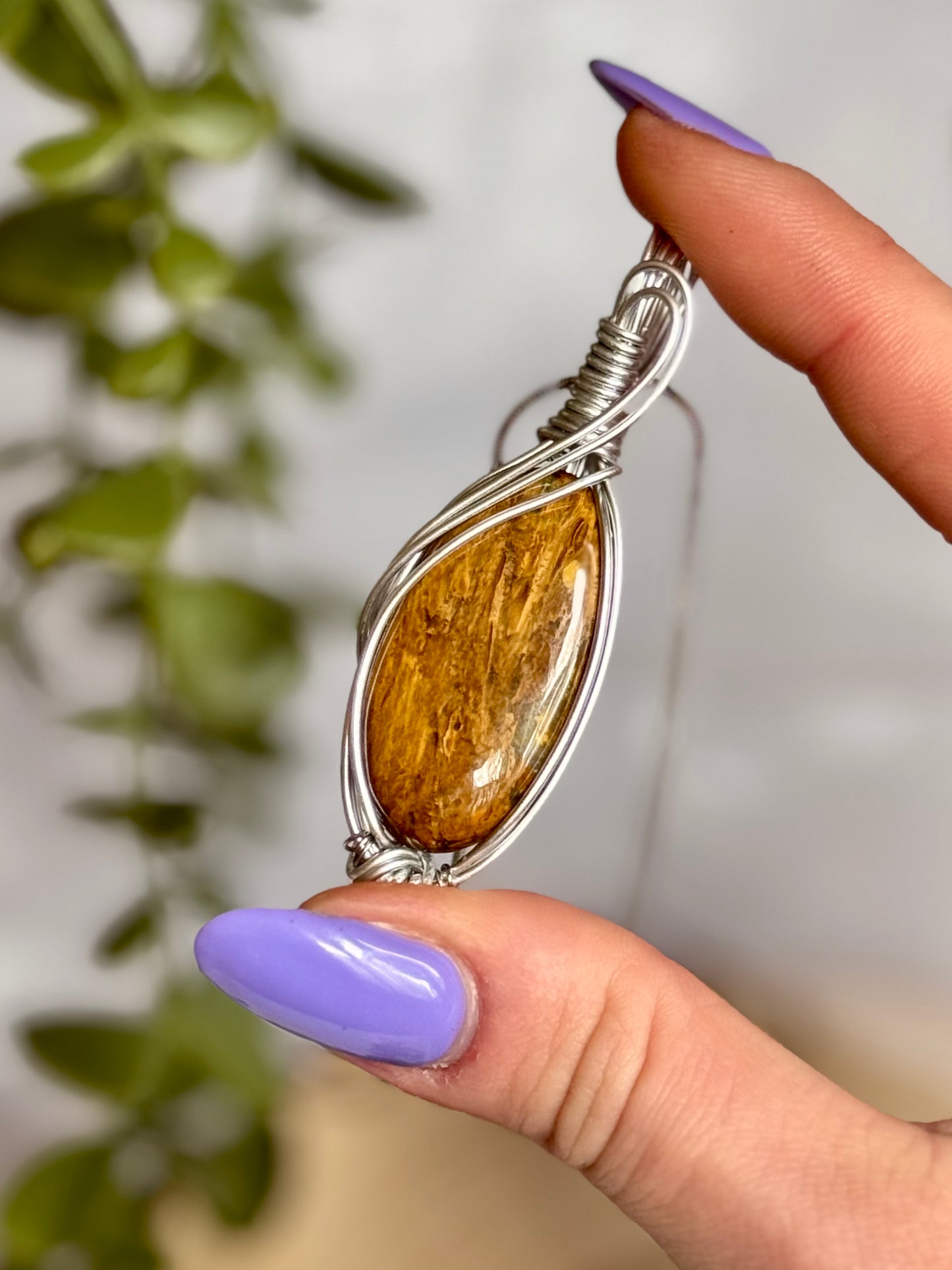 Wire wrapped Pietersite pendants