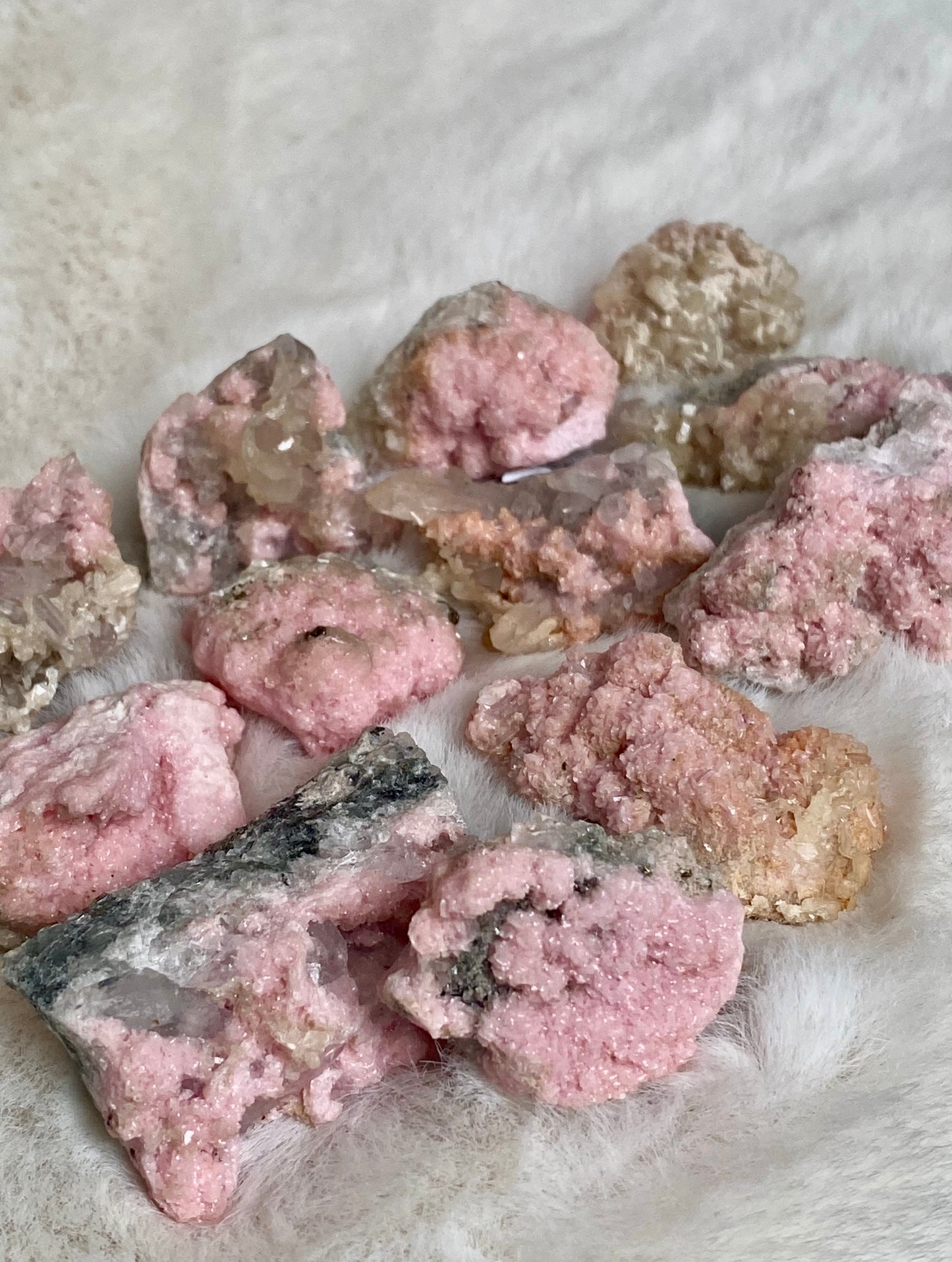 Bulgarian Rhodochrosite with Stilbite, Pyrite and Quartz inclusions