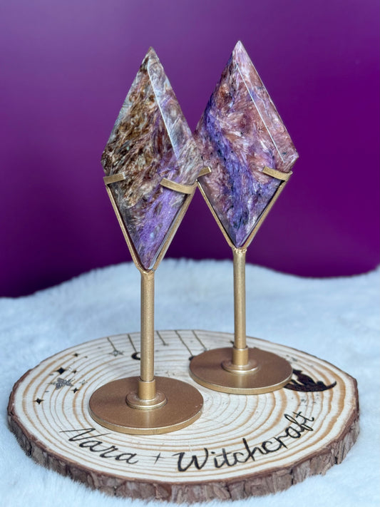Charoite Diamond on stand