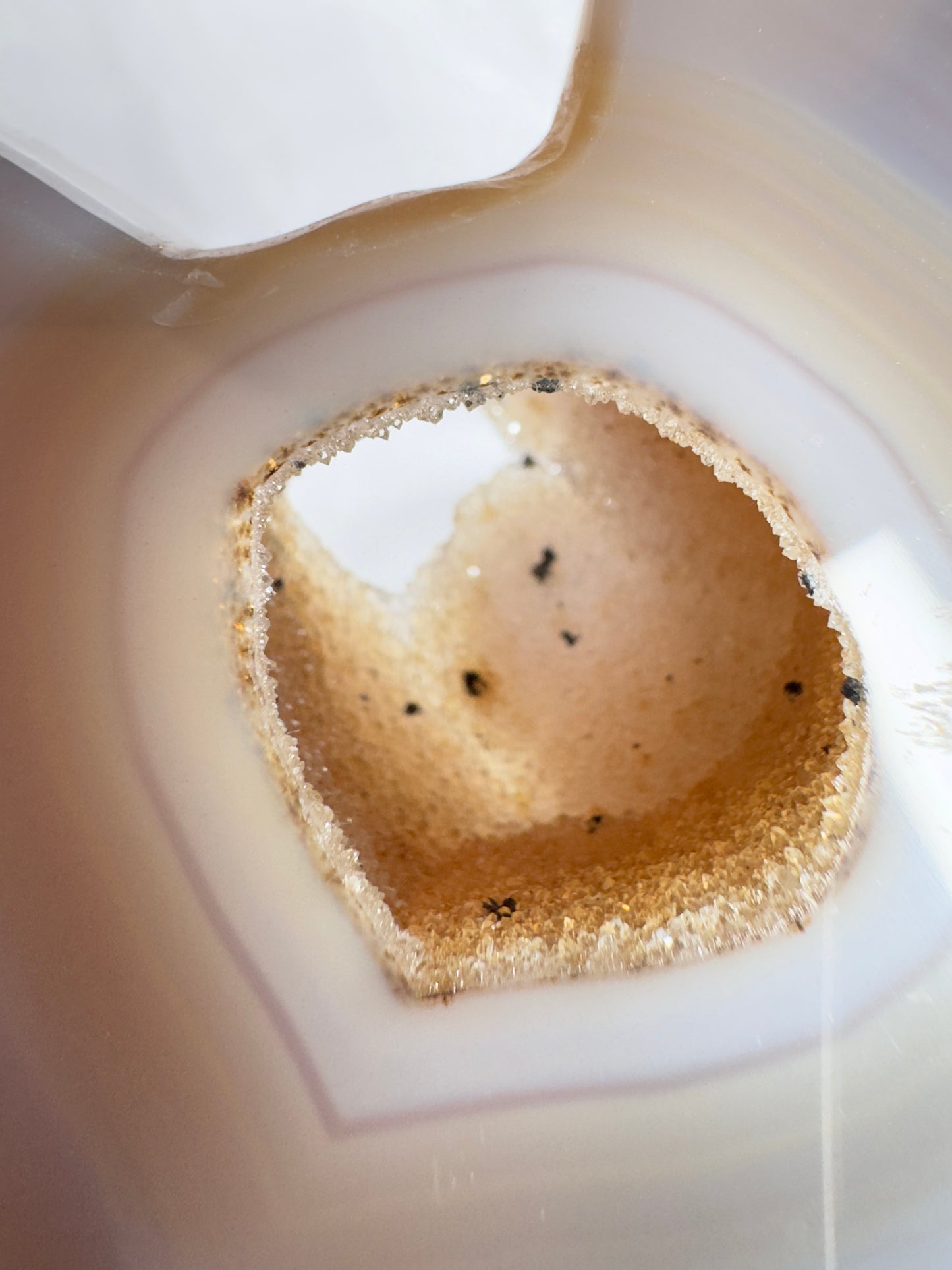 Druzy Agate Cat Head Carving