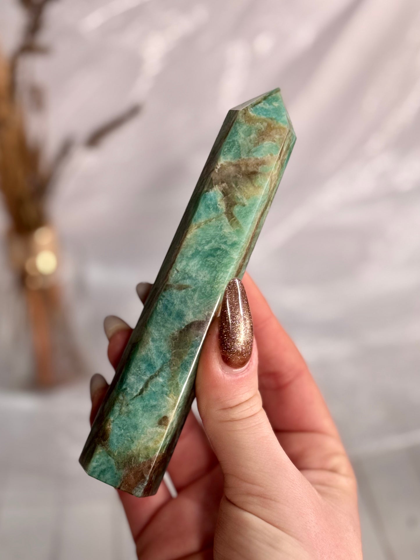 Amazonite with Smoky Quartz towers
