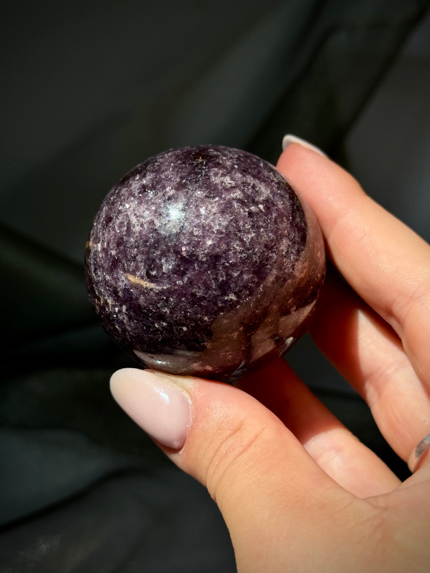 Sparkly Lepidolite spheres