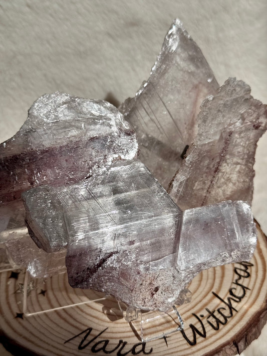 Selenite with Hematite