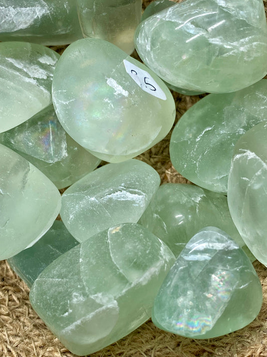 Green Fluorite chunky tumbles (intuitively chosen)