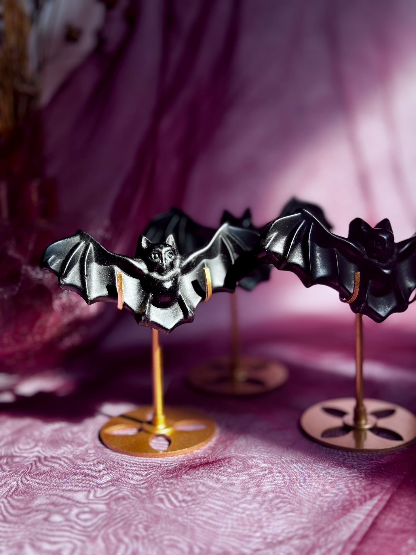 Black Obsidian Bats on stand