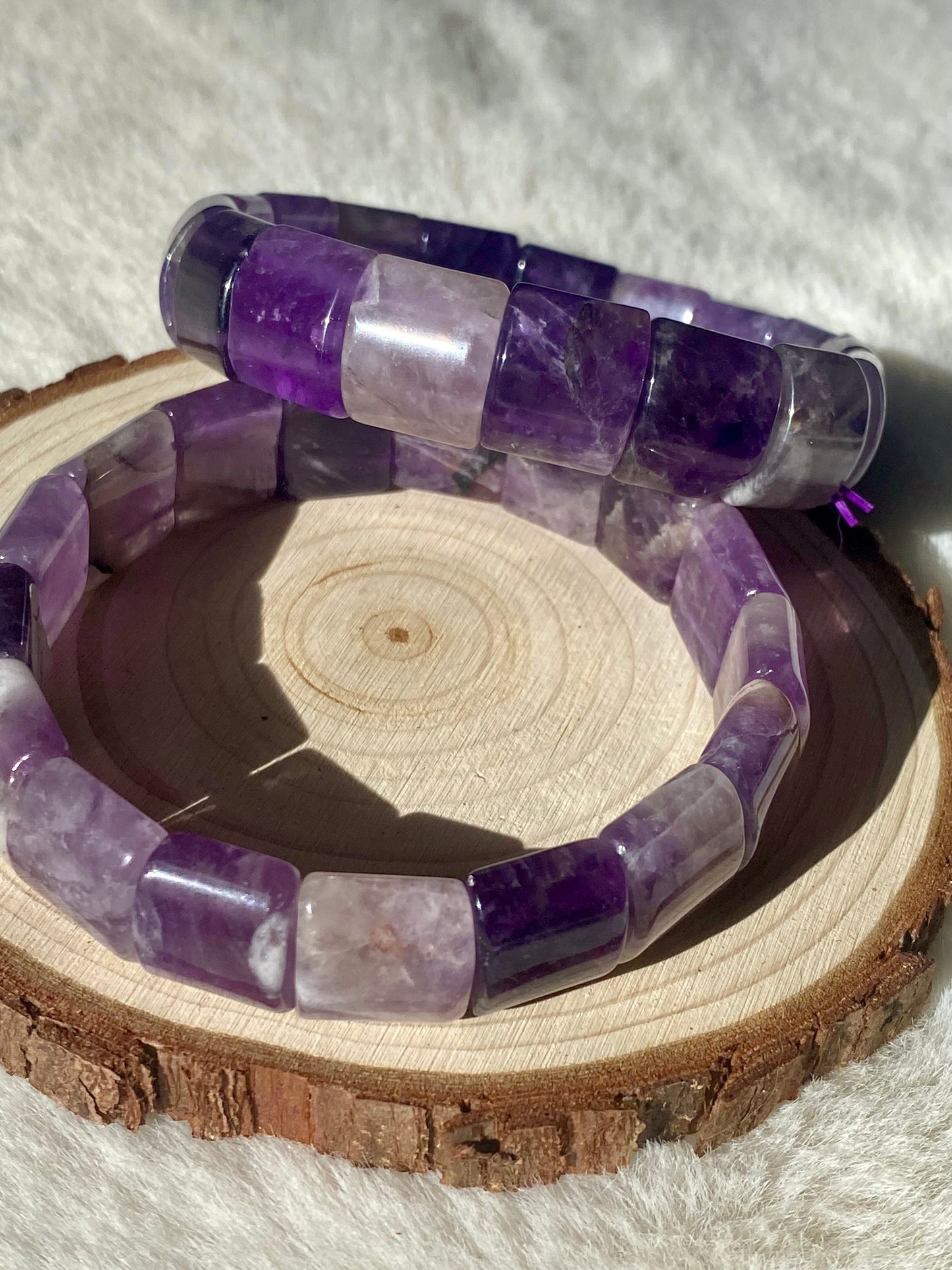 Chevron Amethyst bangle bracelets